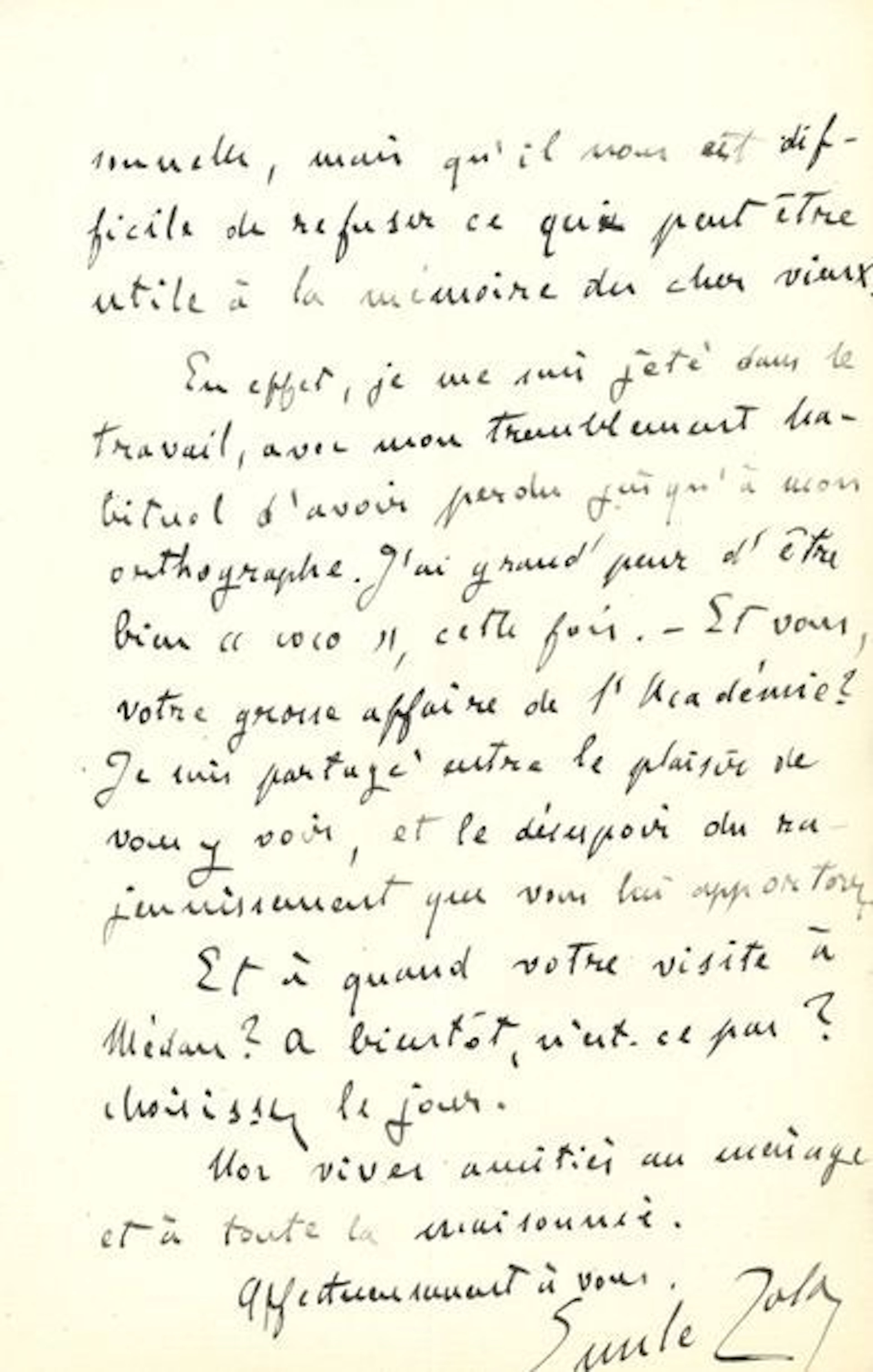ZOLA Émile (1840-1902). L.A.S. « Emile Zola »,...