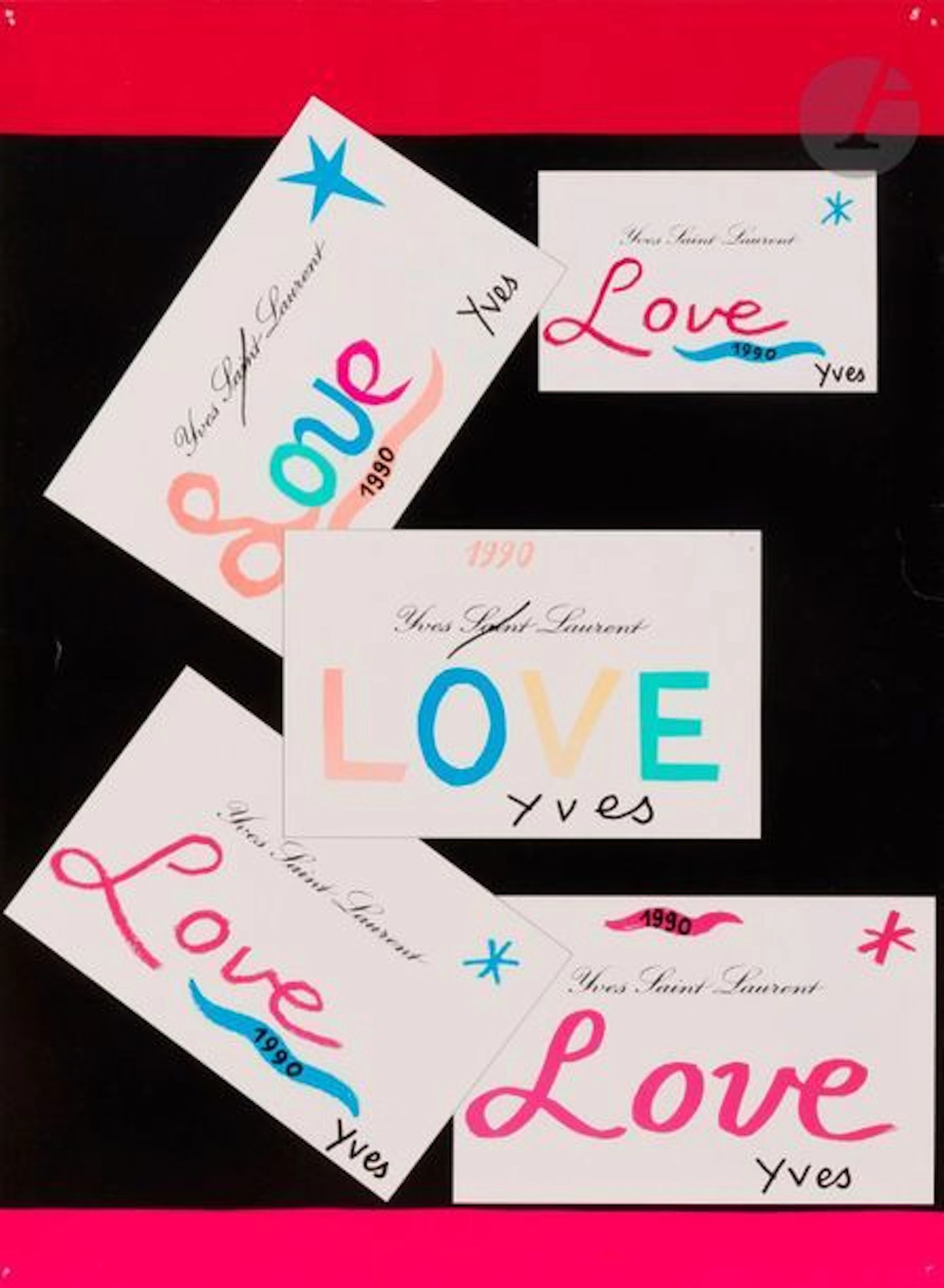 Yves SAINT-LAURENT (1936-2008) Love. Affiche,...