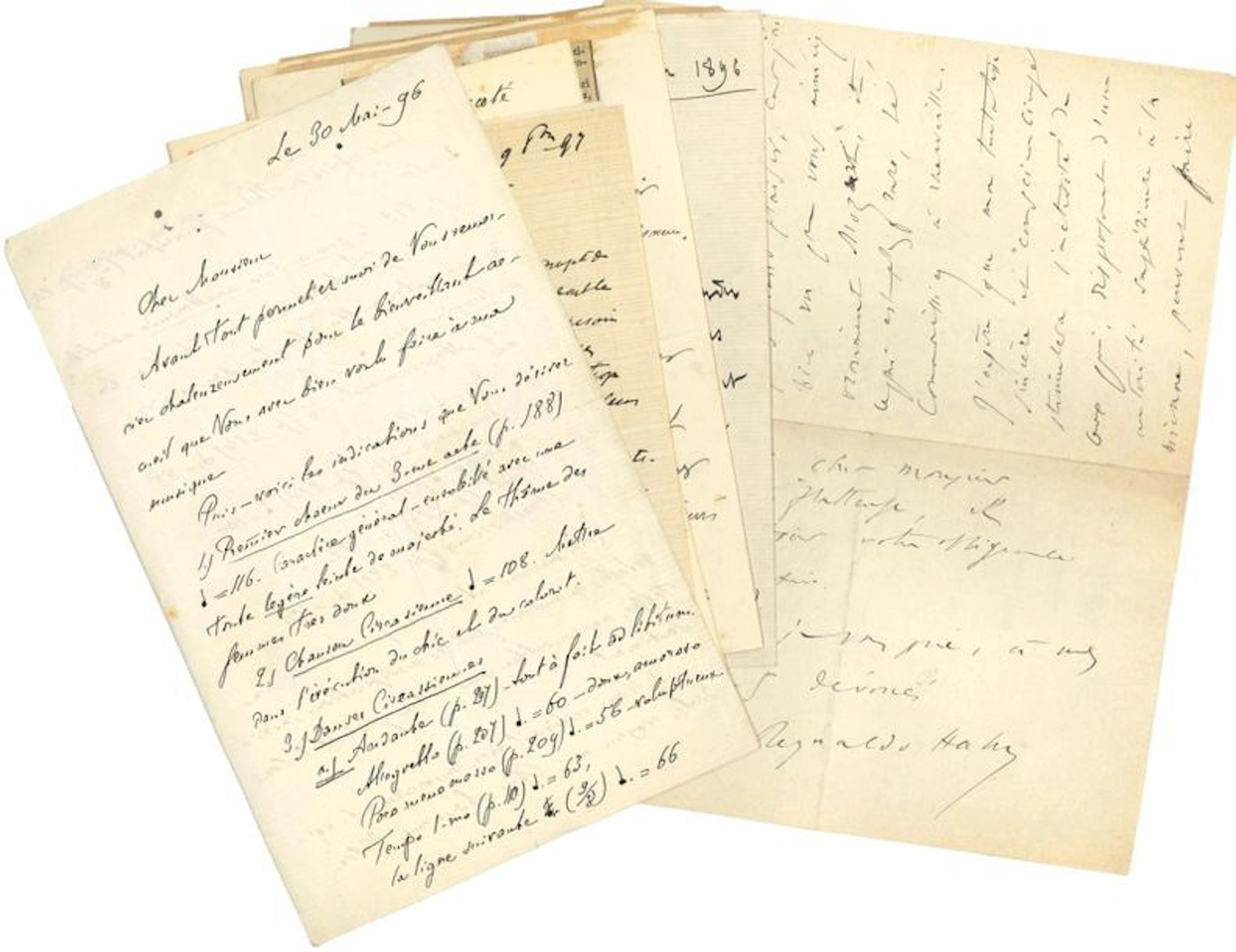 MUSIQUE. Environ 50 lettres ou cartes, la...