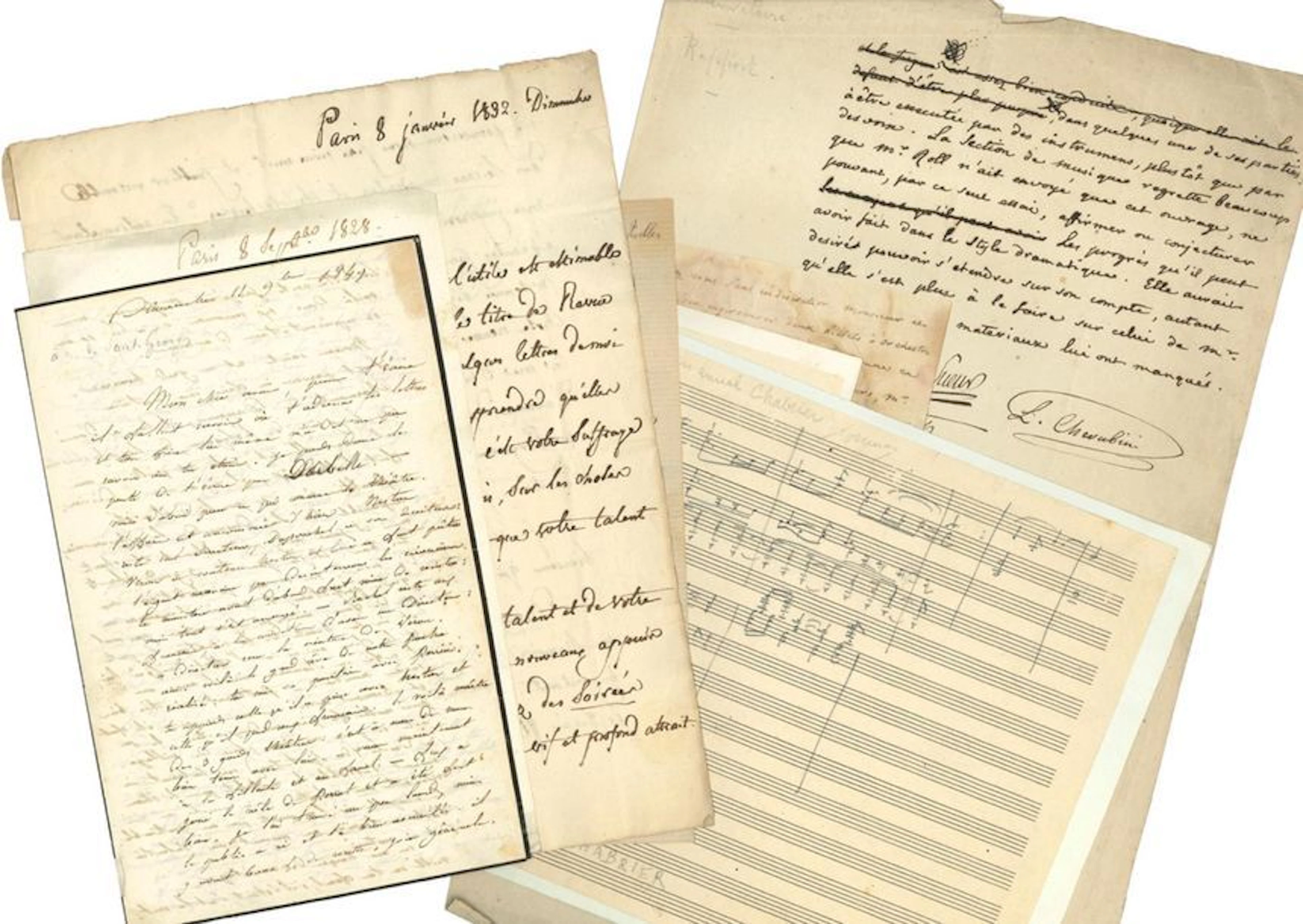 MUSIQUE. 52 lettres ou pièces, la plupart...