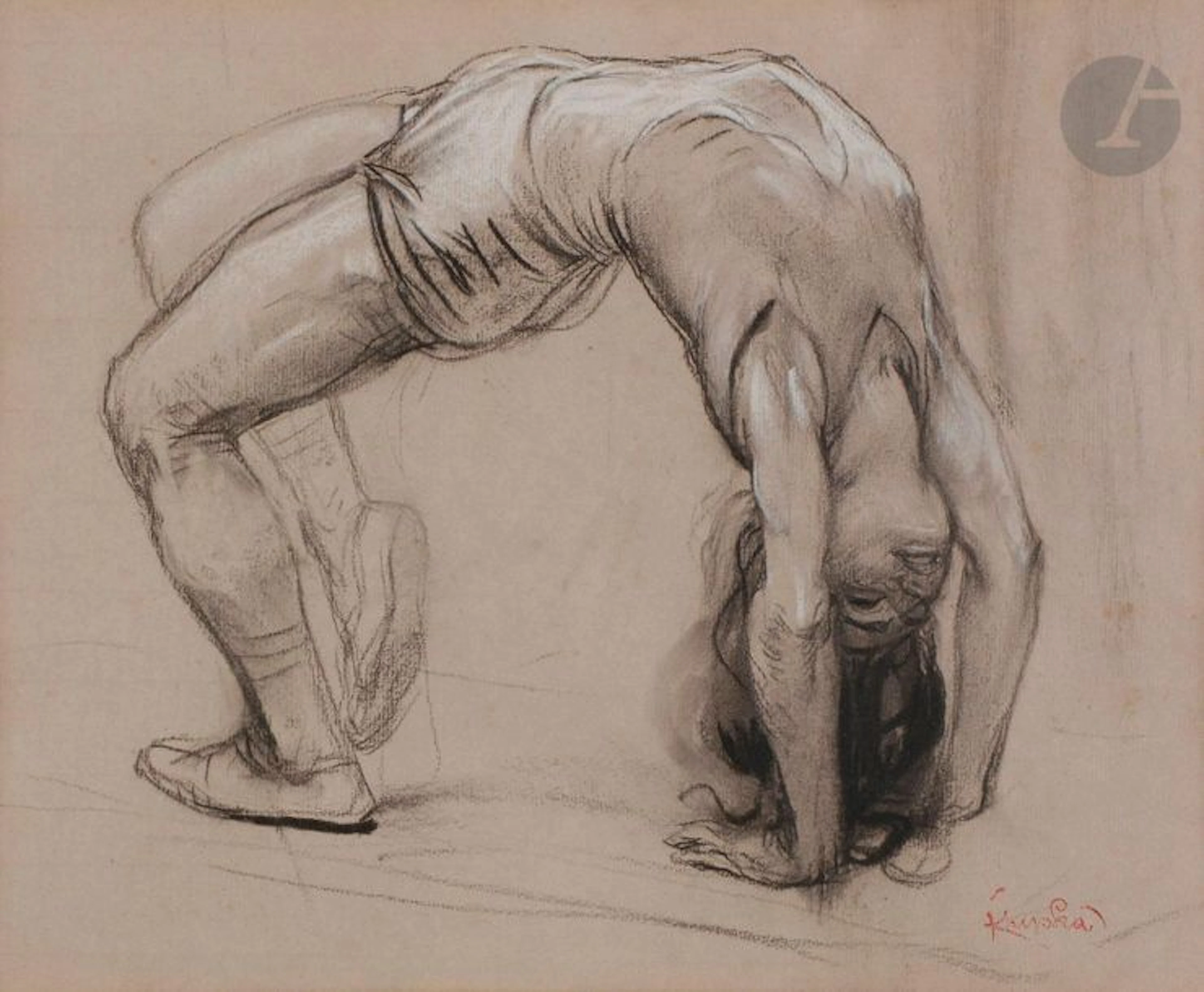 František KUPKA (1871-1957) La Gymnaste Fusain...