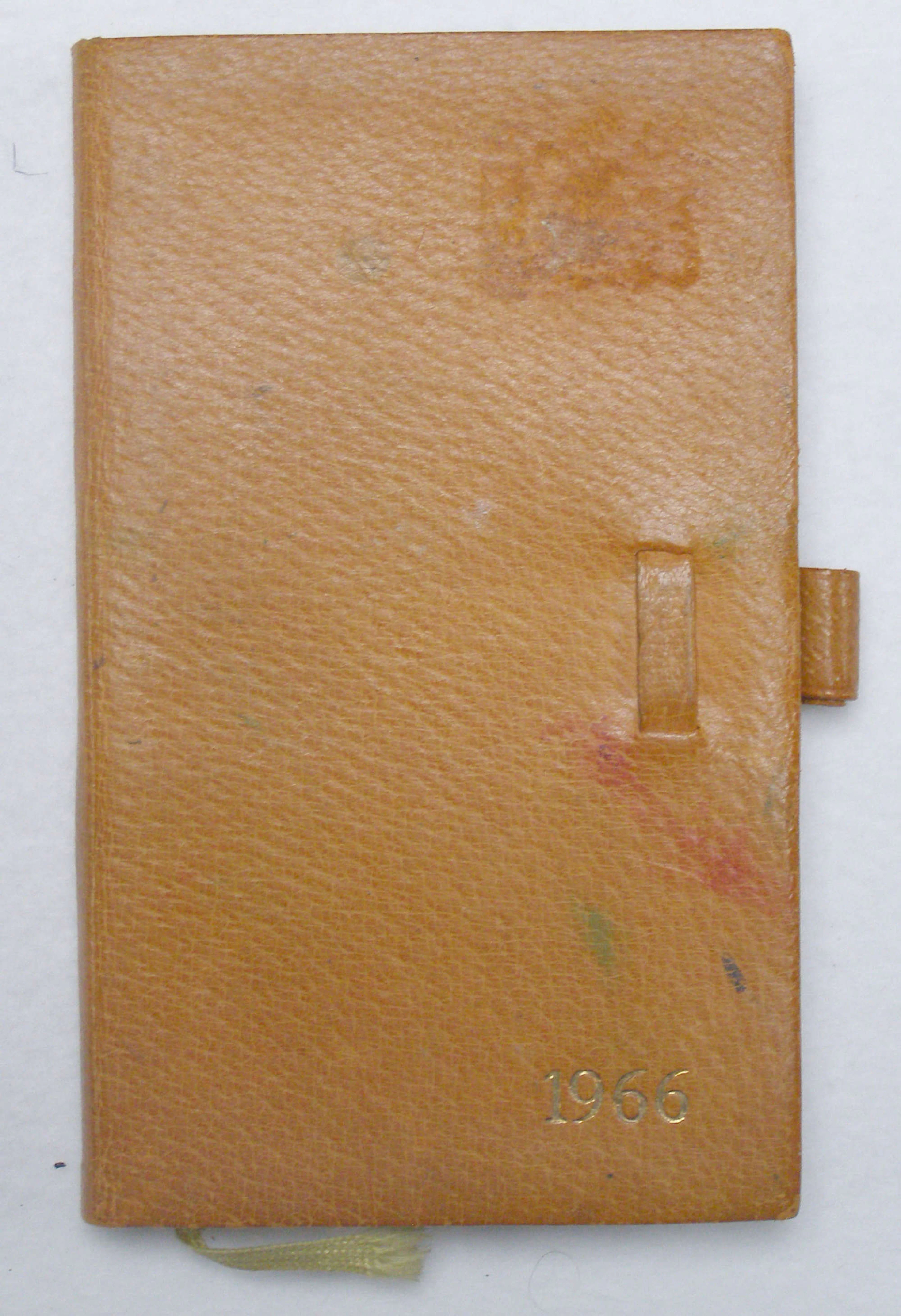 Francis Bacon: The Fortnum Diary for 1966. Brown leather pocket diary with presentation inscription 'To Francis for Christmas and a marvellous New Year - Paul'