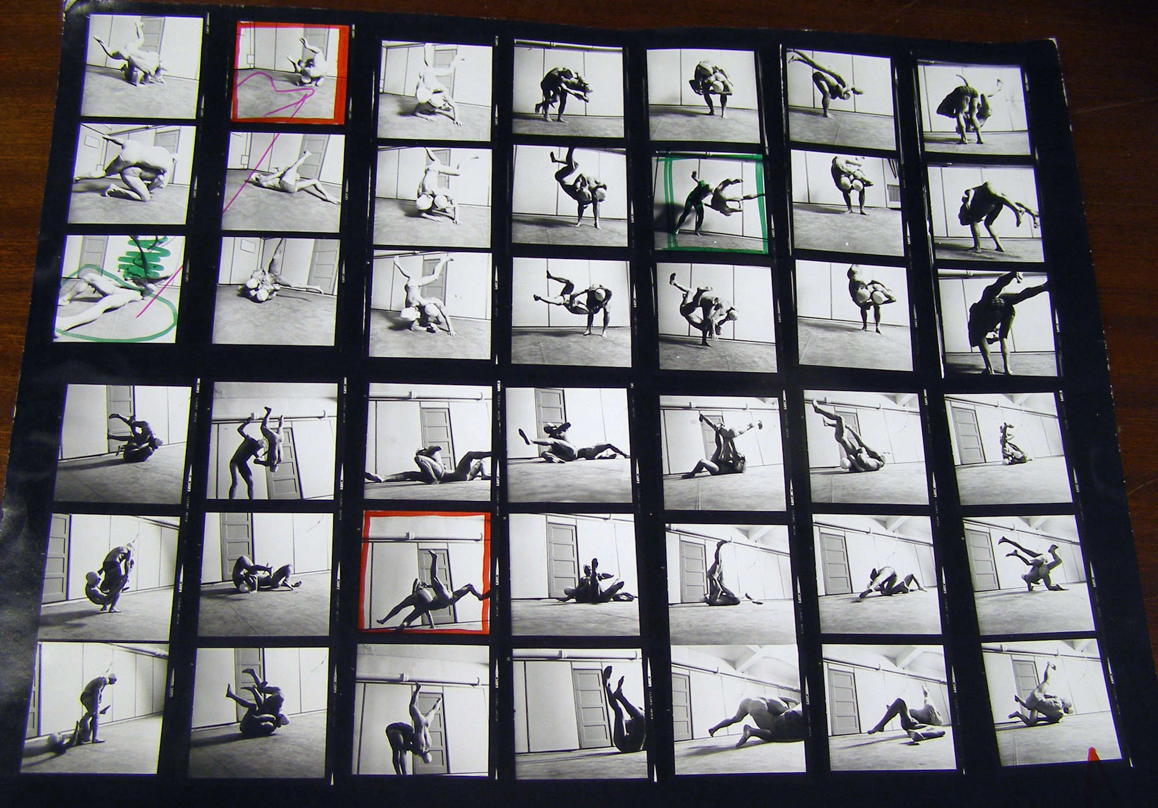 Unknown photographer New York circa 1975. Black and white photographic contact sheets. Bacon's interest in series photography and