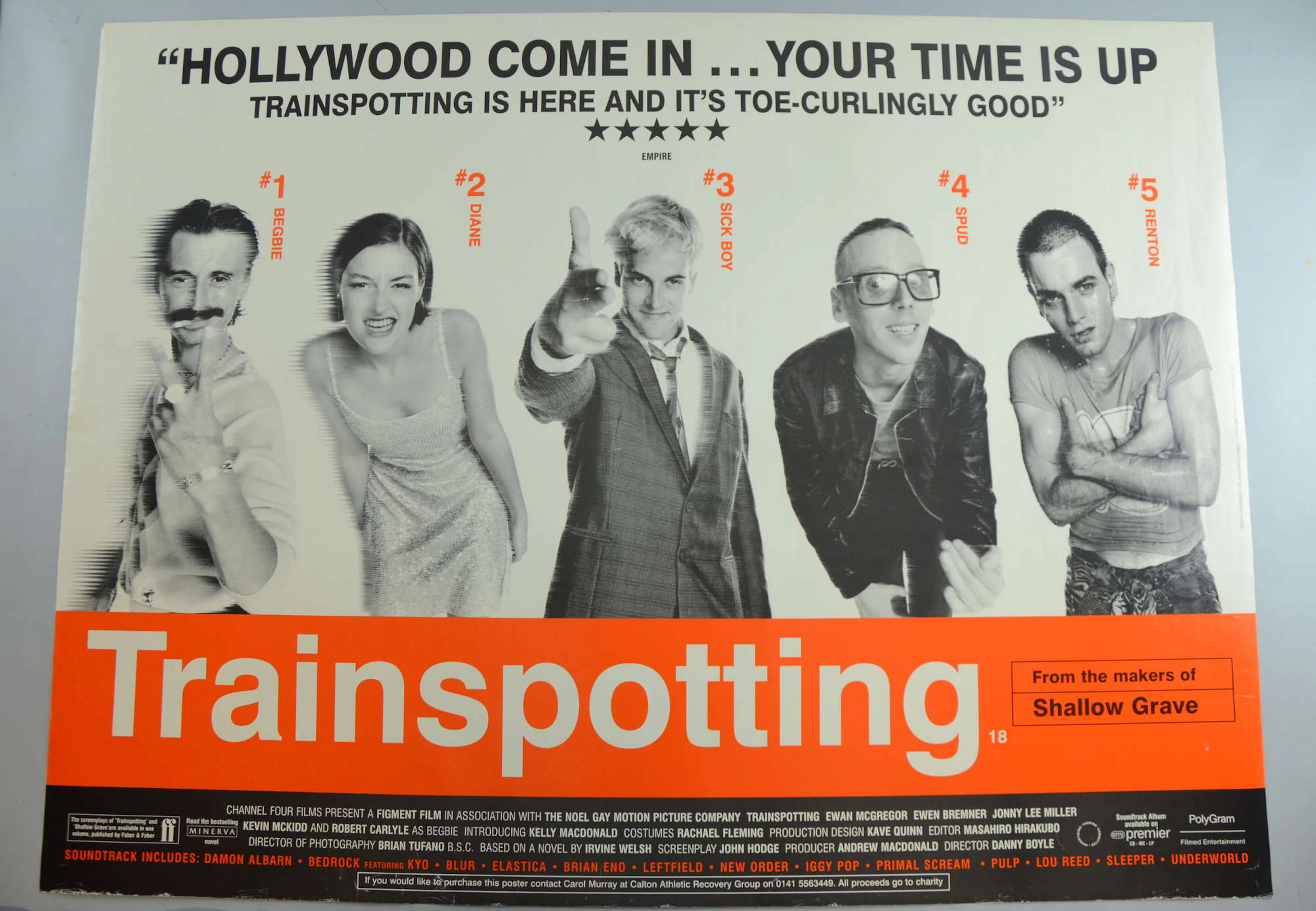 Trainspotting (1995) British Quad film poster