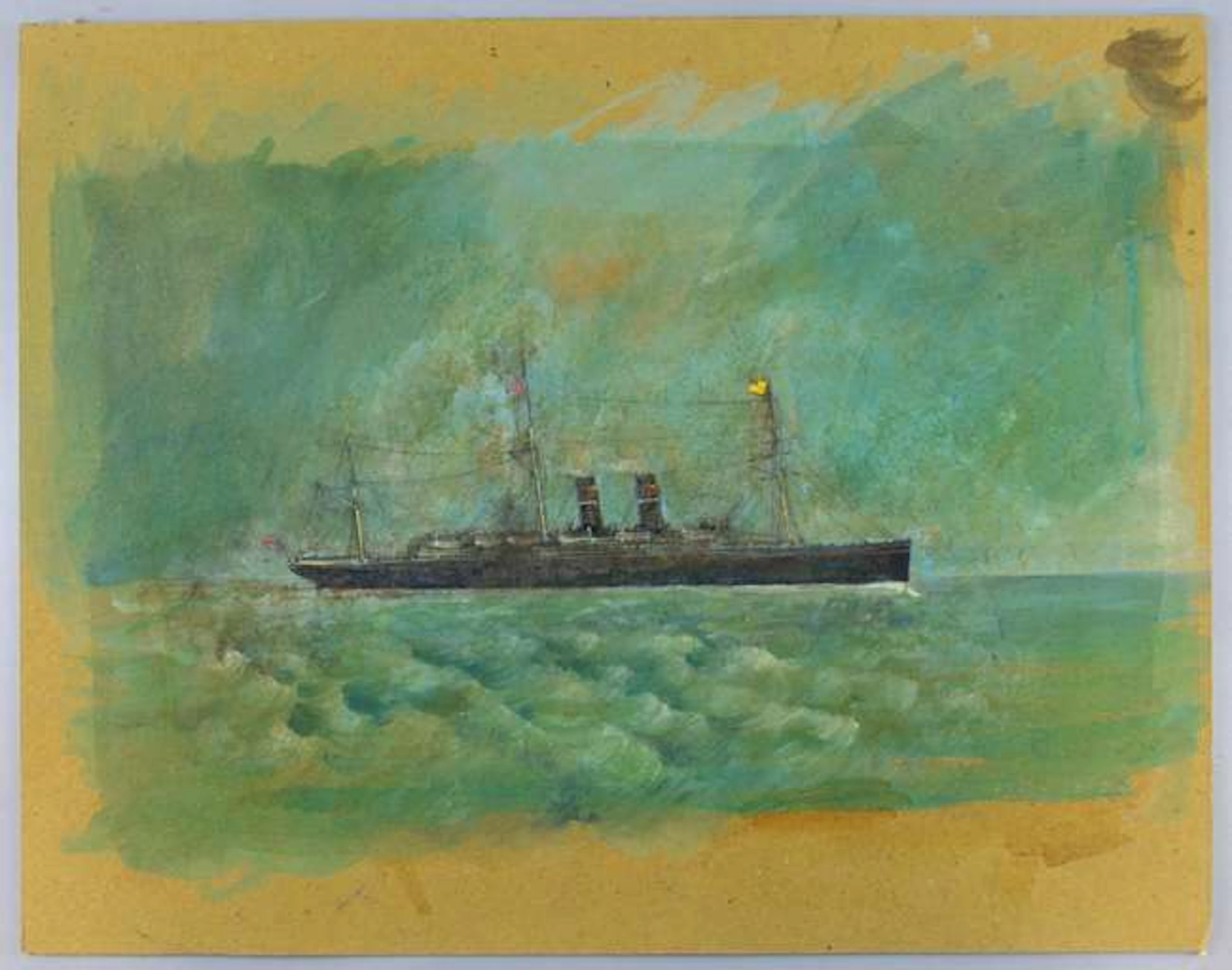 Vic Fair painting of a British sail-steamer
