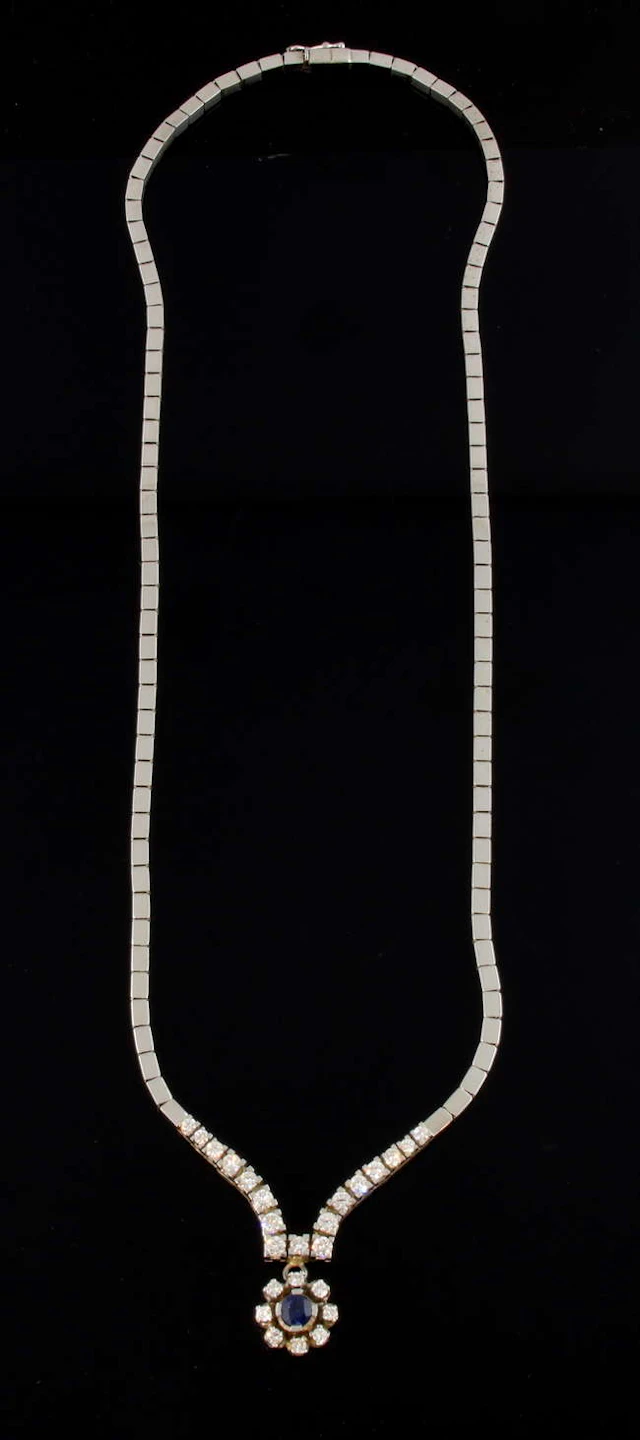 Sapphire and diamond necklace