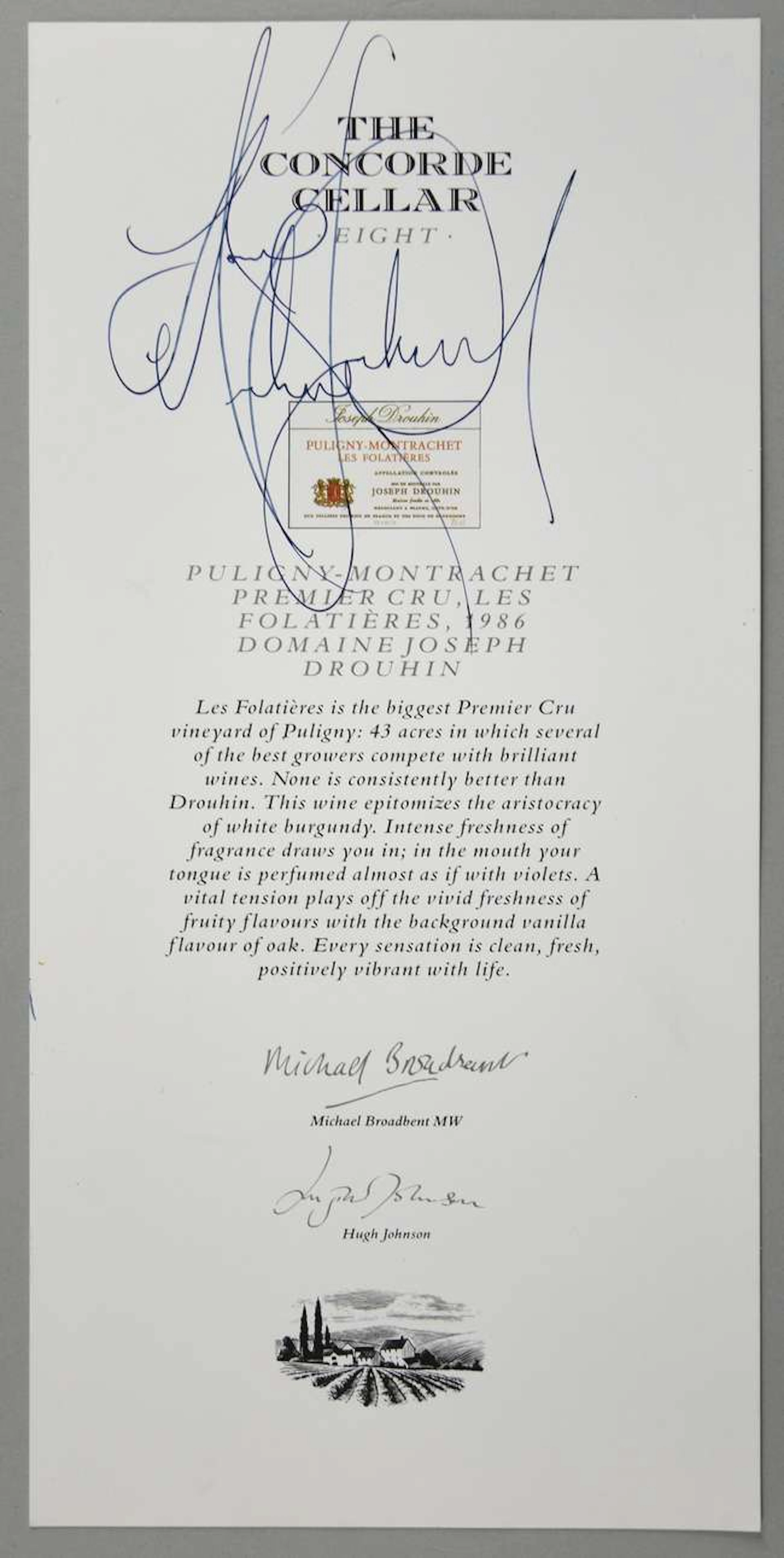 Michael Jackson- signed Concorde British Airways Menu