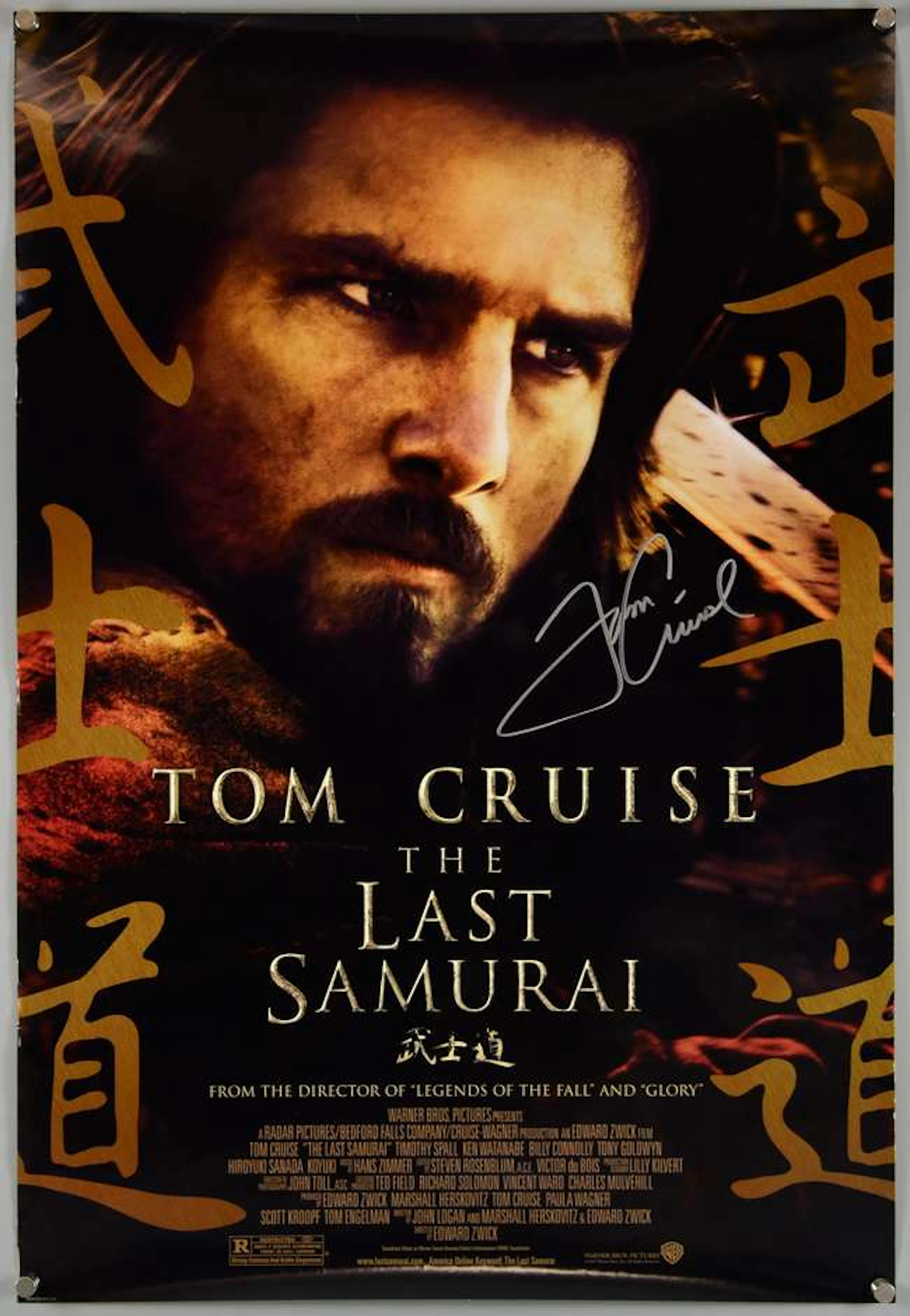 The Last Samurai (2003) Promotional poster signed by Tom Cruise in silver