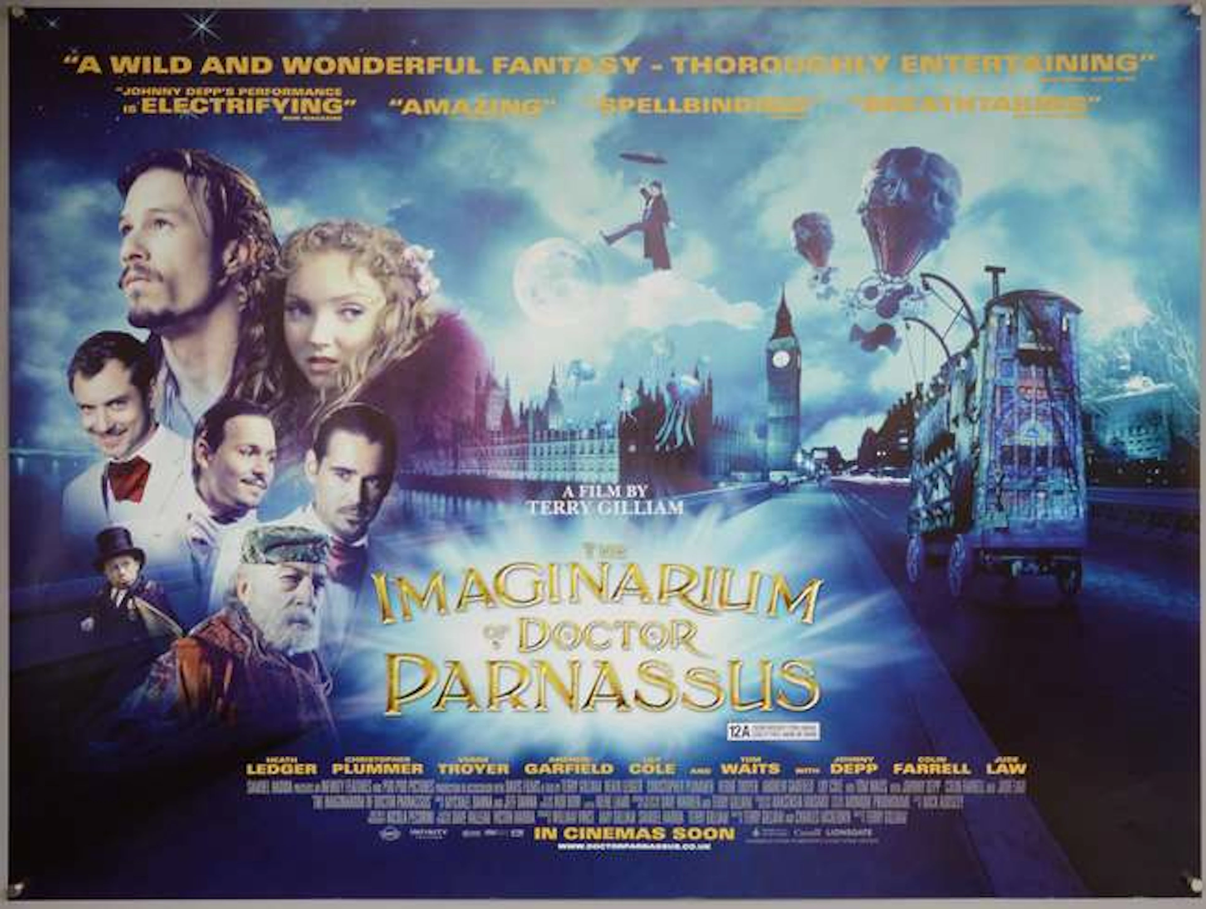 18 British Quad film posters including The Imaginarium of Doctor Parnassus