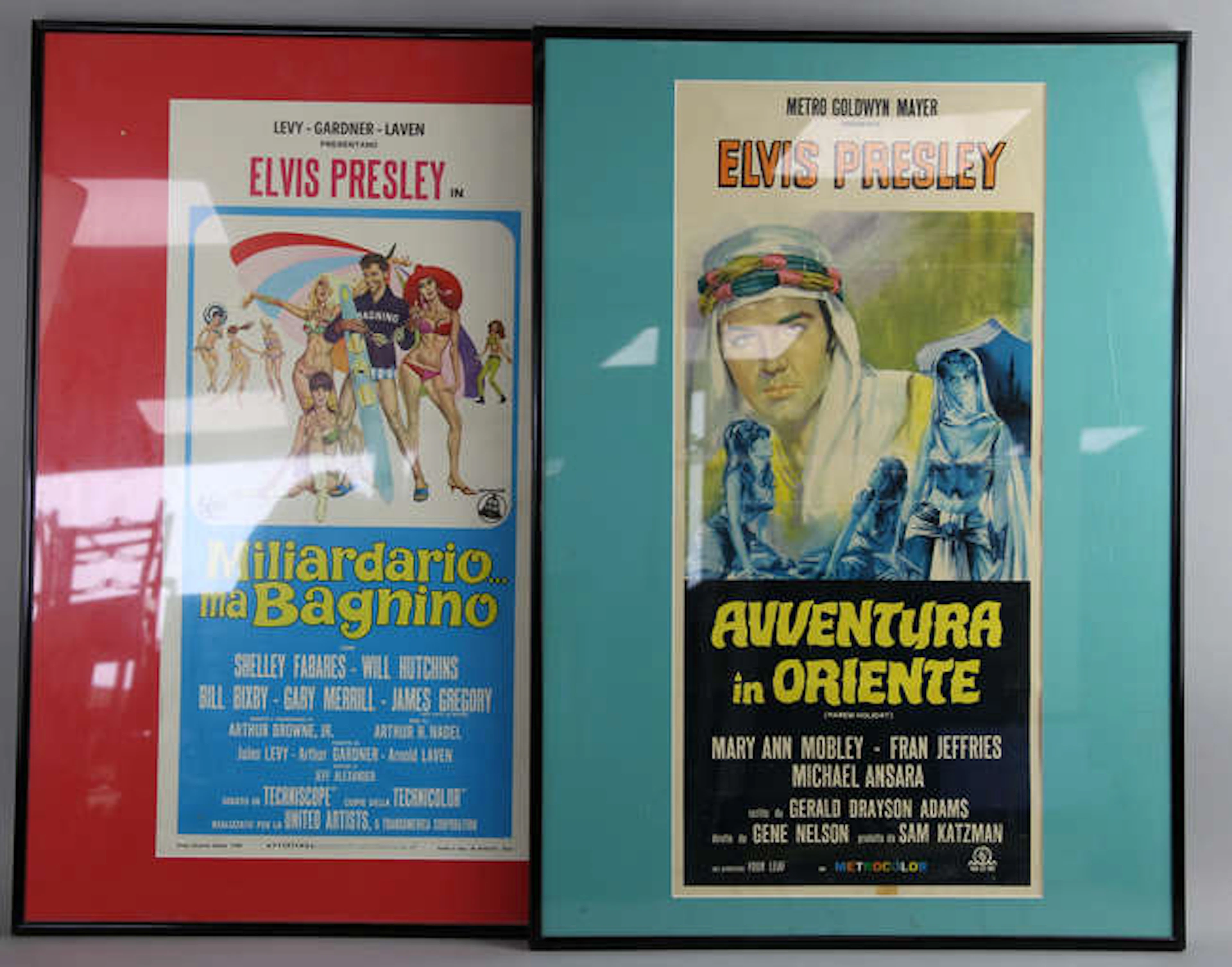 10 Elvis framed posters and prints including two Italian...