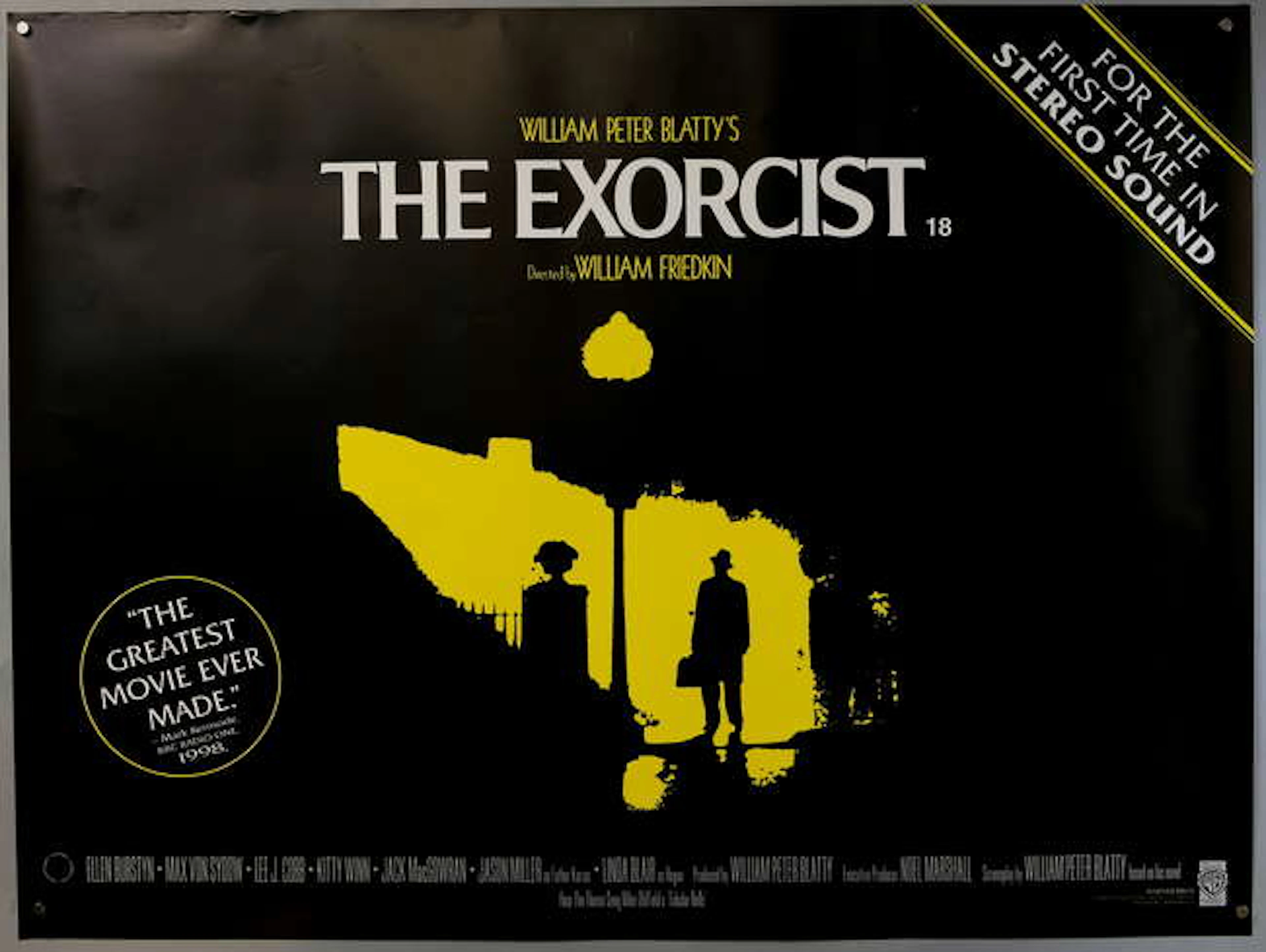 15 Horror British Quad film posters including The Exorcist