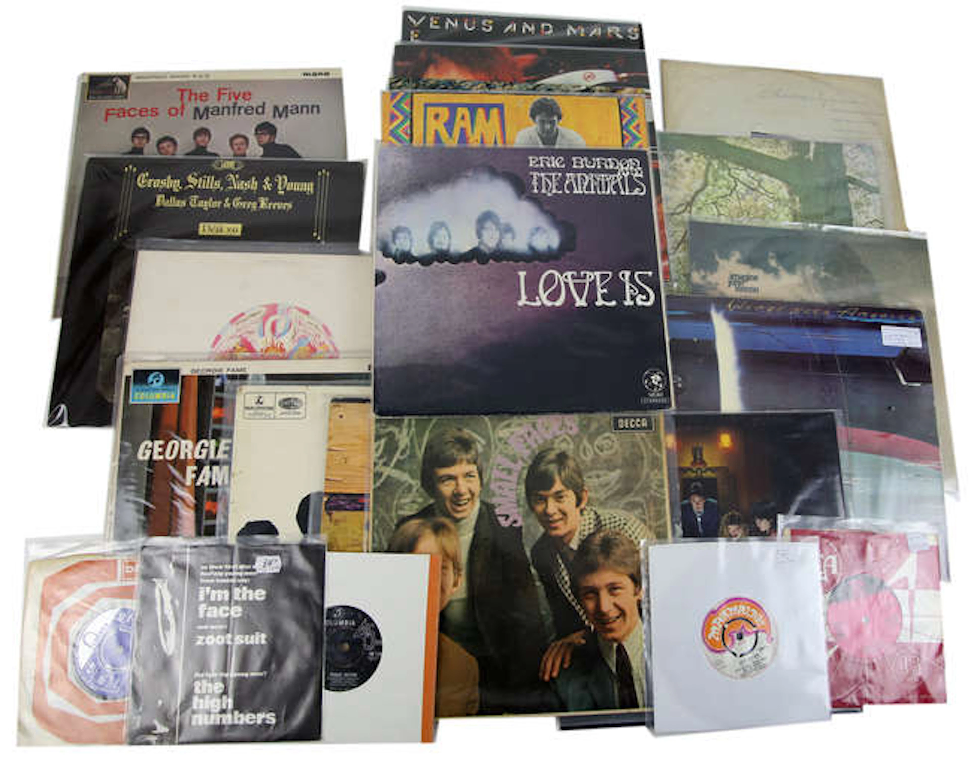 18 Vinyl LPs including Small Faces Decca Red Label Mono LK 4790