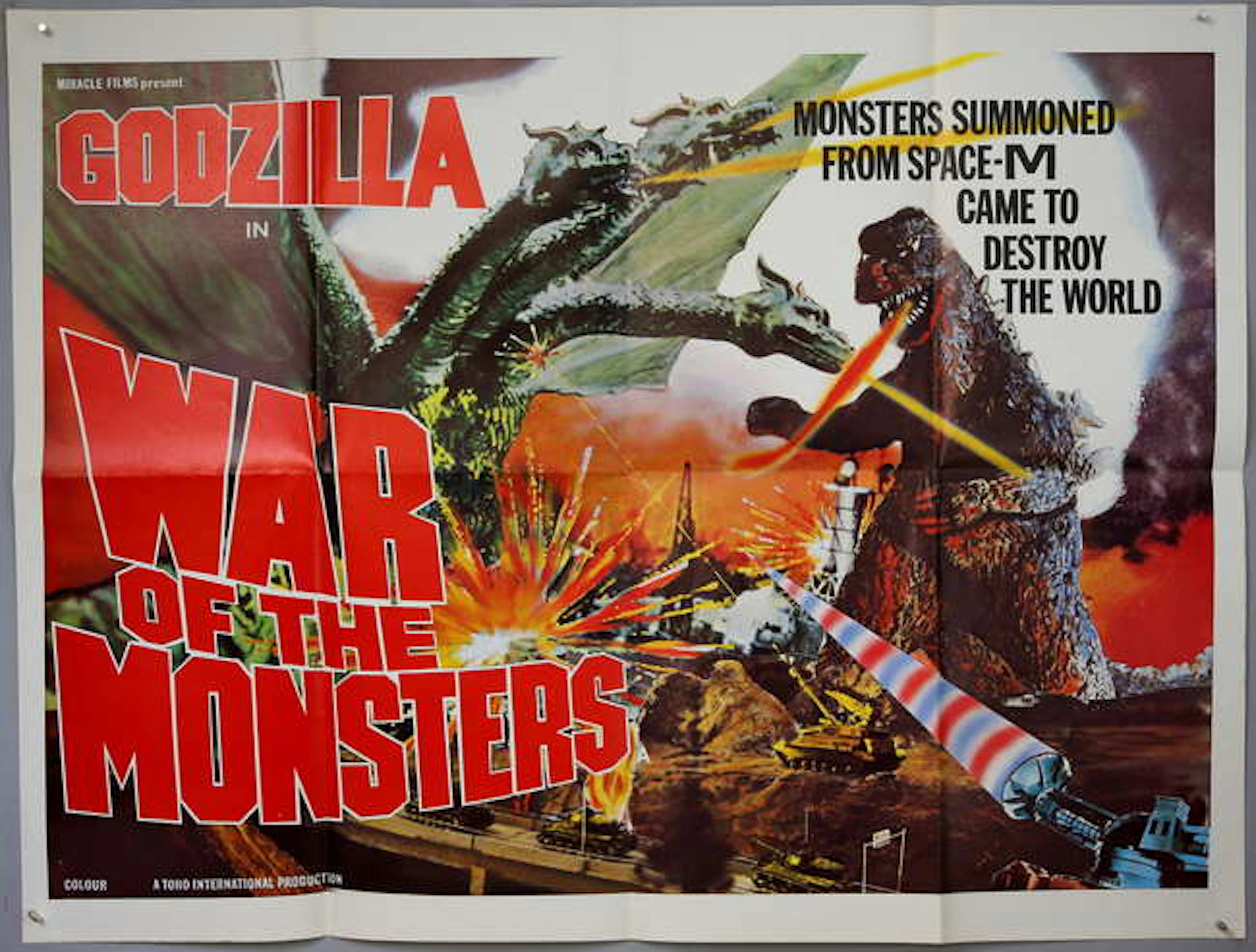 Godzilla in War of the Monsters (1972) British Quad film poster