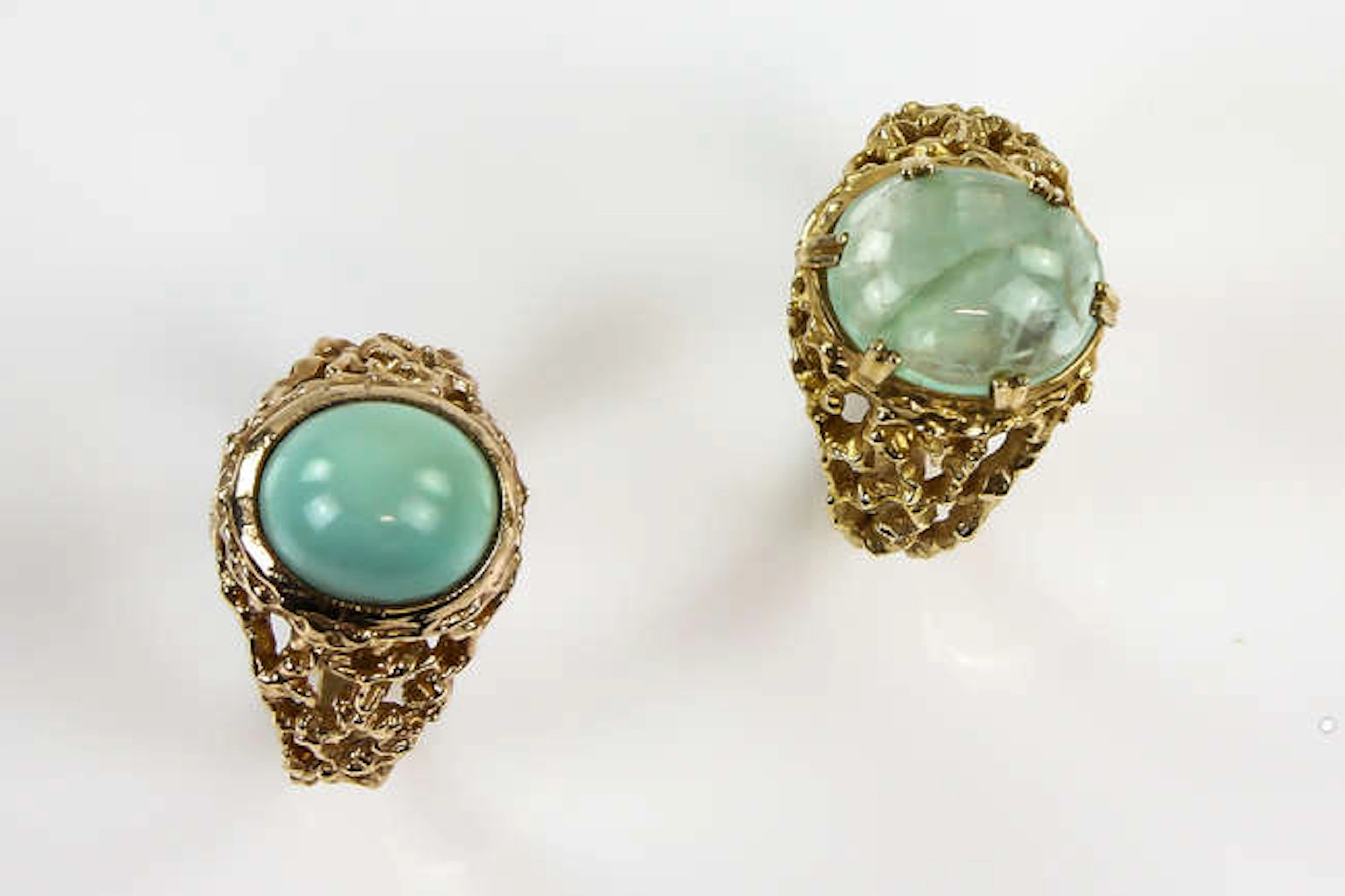 Two vintage 1970's dress rings