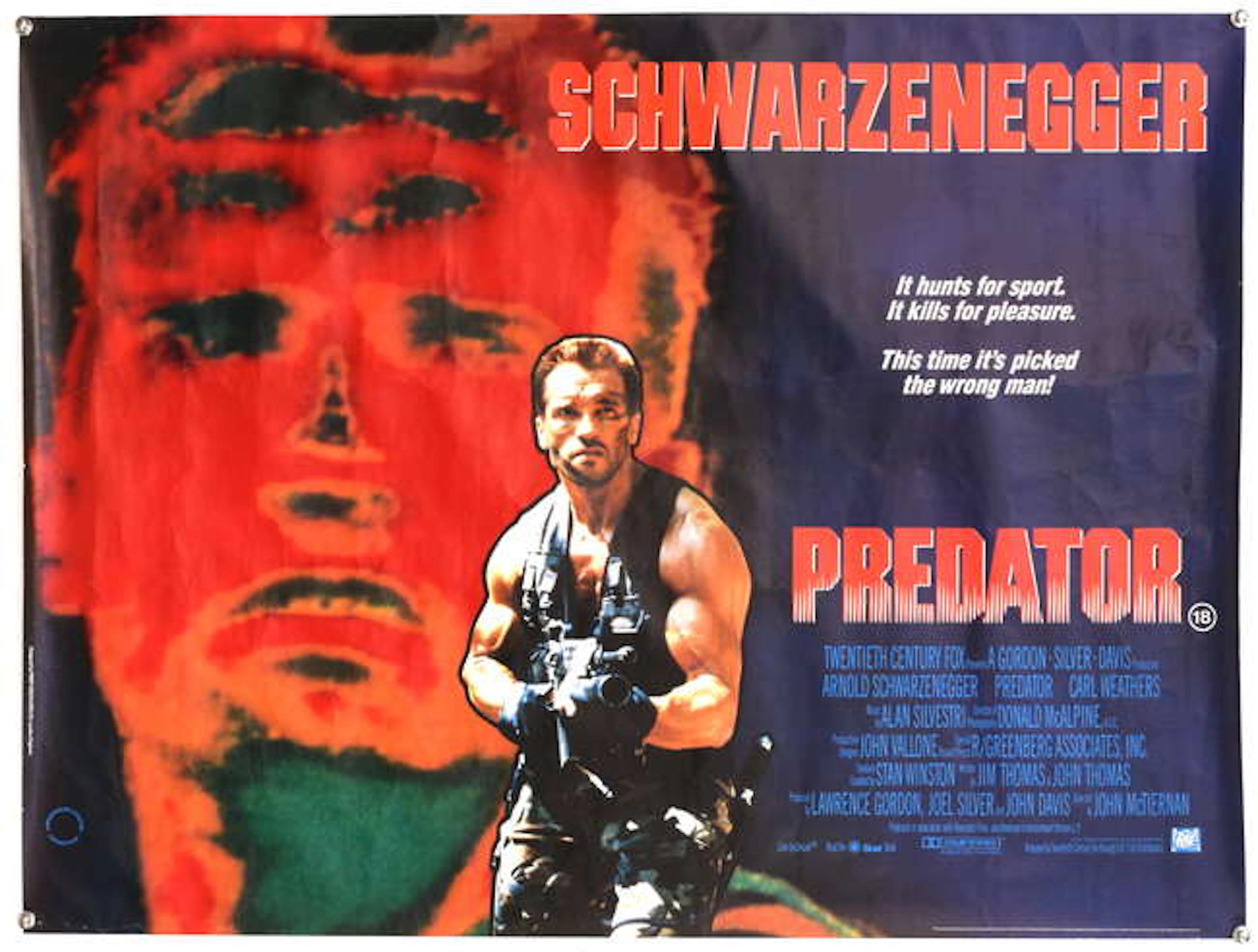 Predator (1987) British Quad film poster