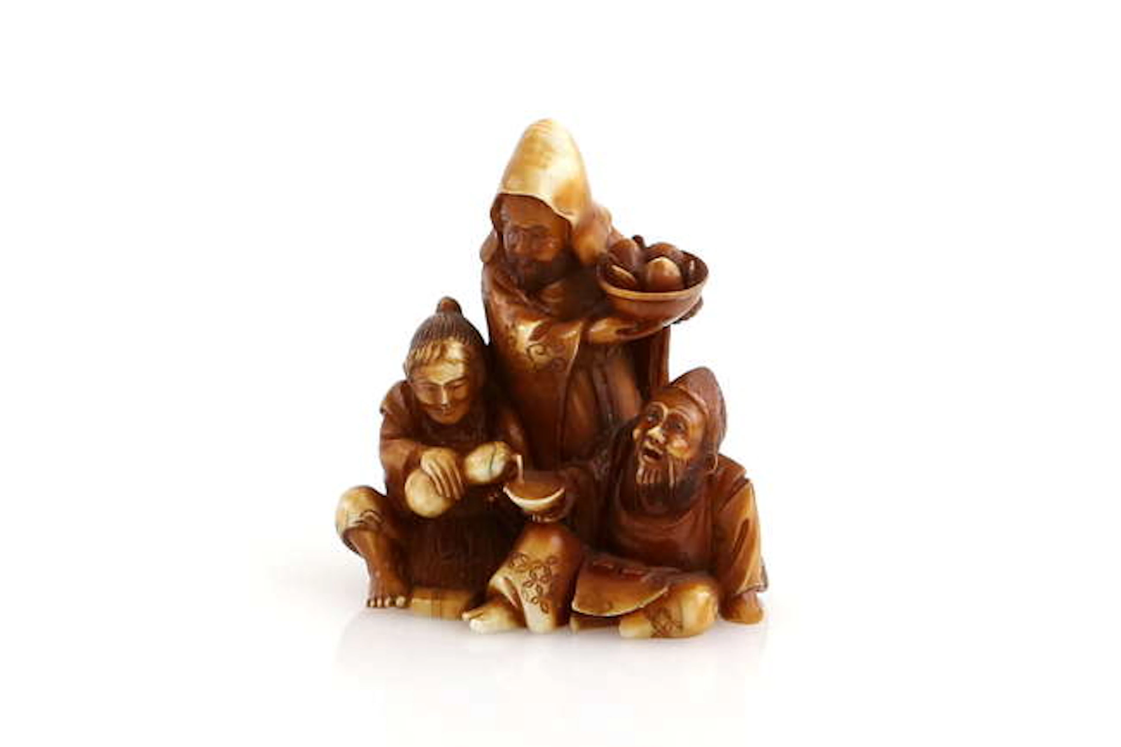 A stained ivory netsuke