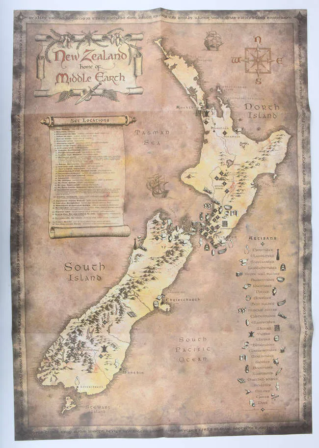 Lord Of The Rings (2001) Middle Earth Map & folder, believed to have ...