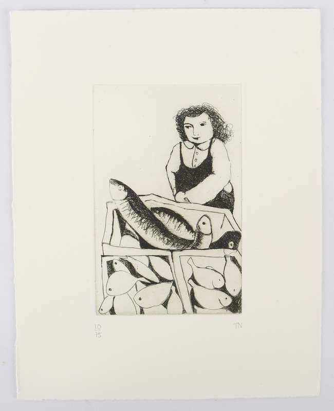 Tessa Newcomb (British, B. 1955), 'The Fisherwoman', Etching, Ed ...