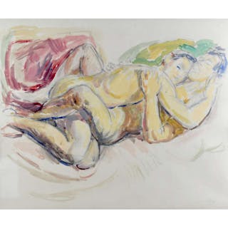 § Duncan Grant (British 1885-1978), Lovers entwined, watercolour and
