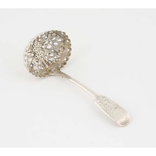 Georgian silver berry sifter spoon, William Chawner London, 1832