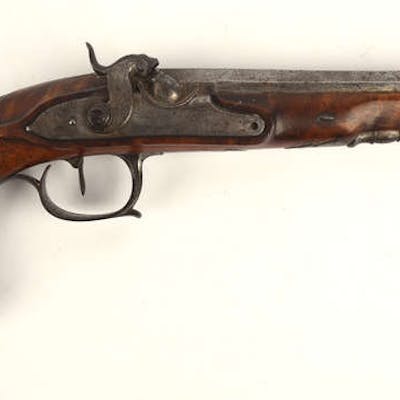 Early 19th century French percussion pistol with octagonal barrel