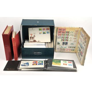 Large Collection of stamps, including albums, First Day Covers presentation
