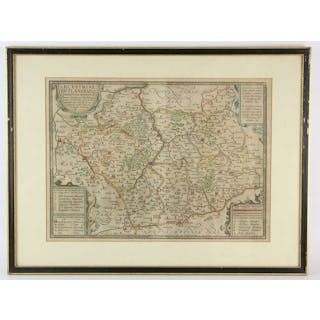 Saxton Christopher, Counties of Leicester and Rutland, c.1576. Reprint