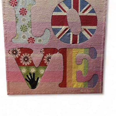 PAUL SMITH "LOVE" tapestry wall hanging from The Rug Company, London