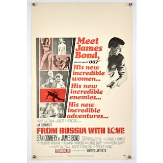 James Bond From Russia with Love (1963) US Window card, single fold