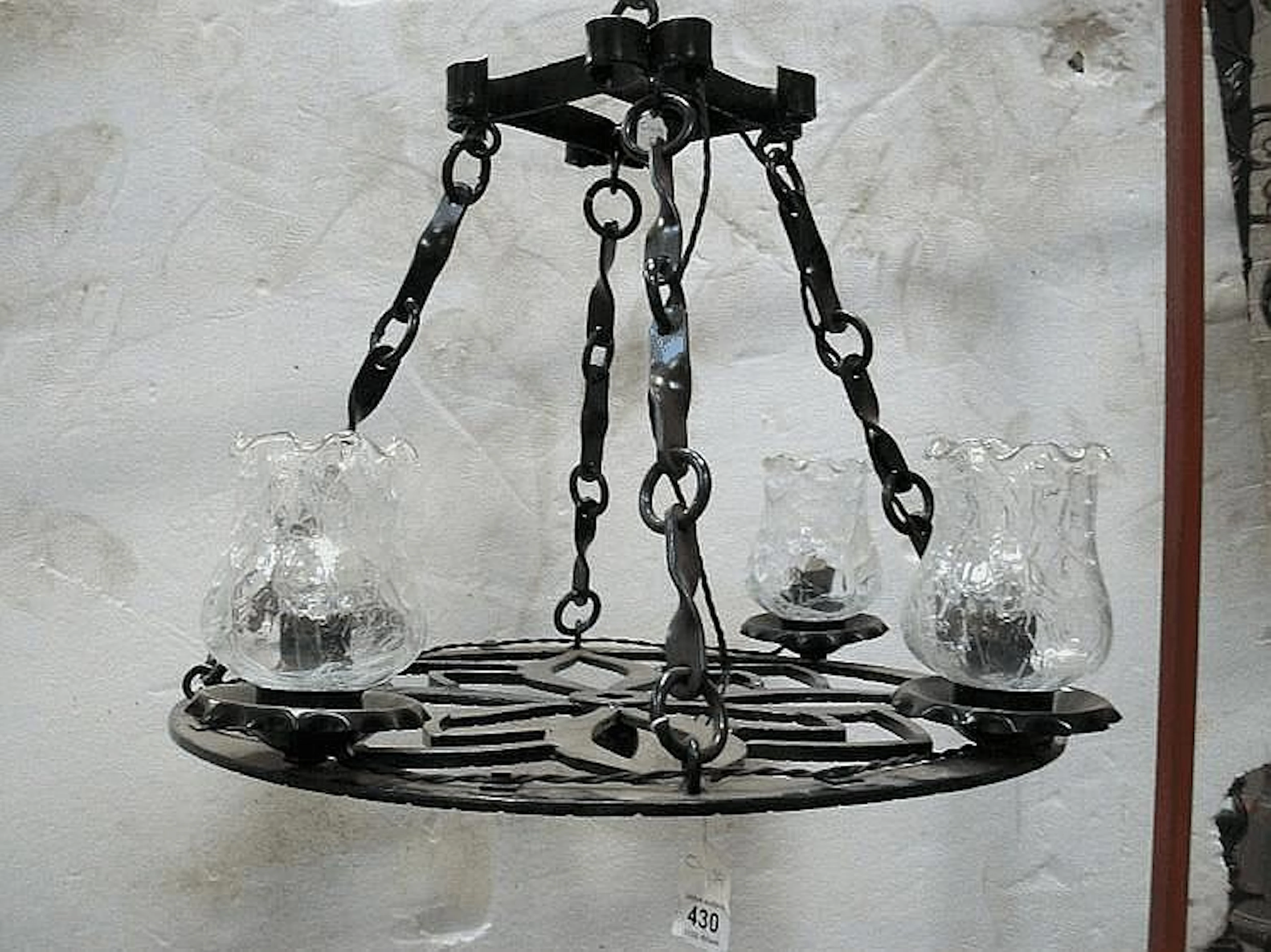 A iron 4 light farmhouse kitchen chandelier