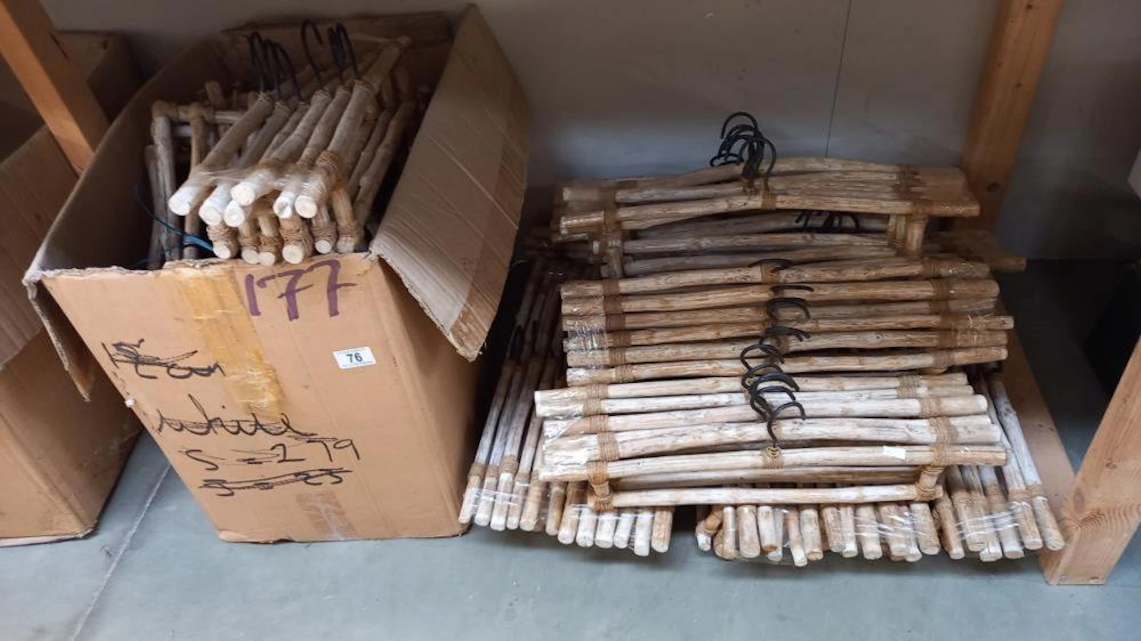 A large quantity of shabby chic/flintstones style wooden...