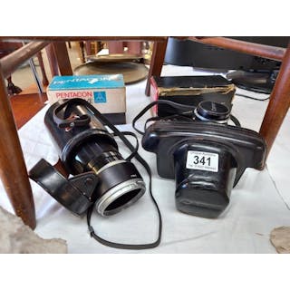 A vintage Canon FP 35mm camera & lenses