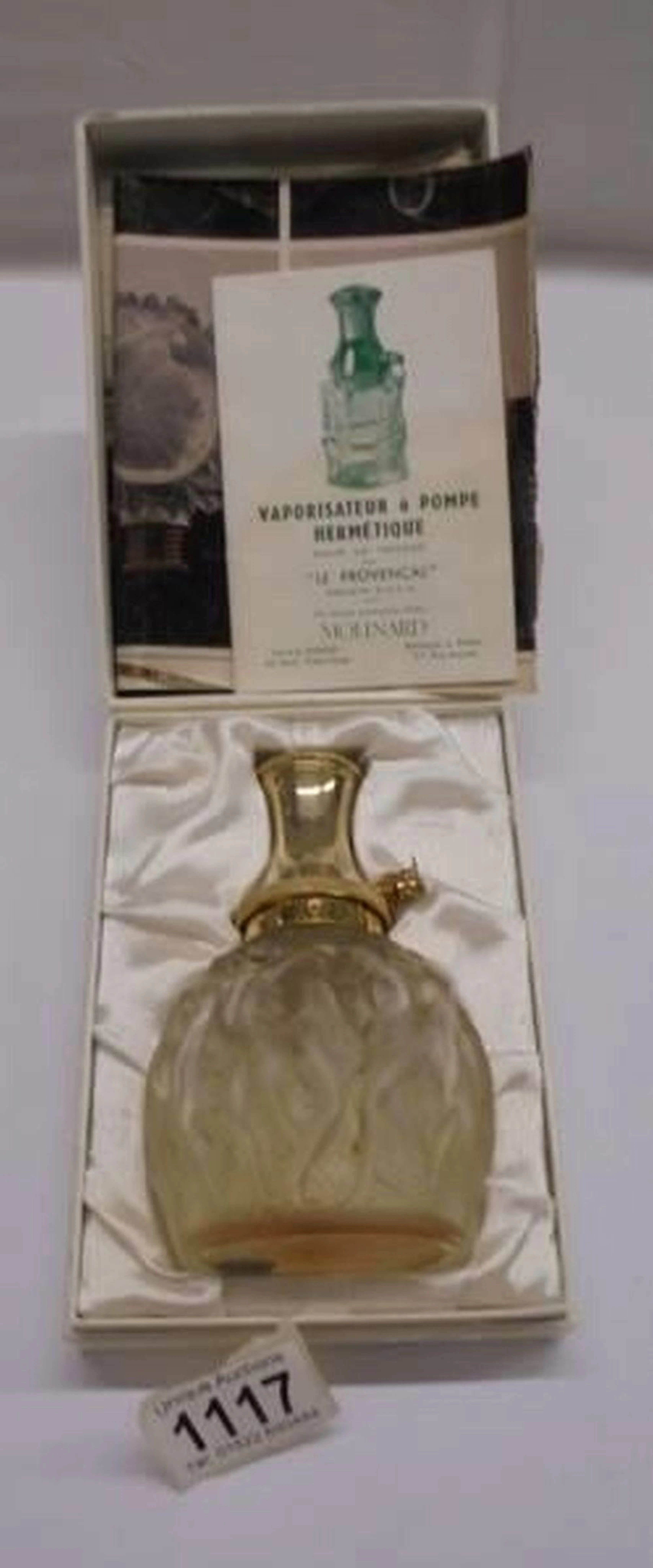 A Rene' Lalique Morilan atomiser, etched Lalique to base.