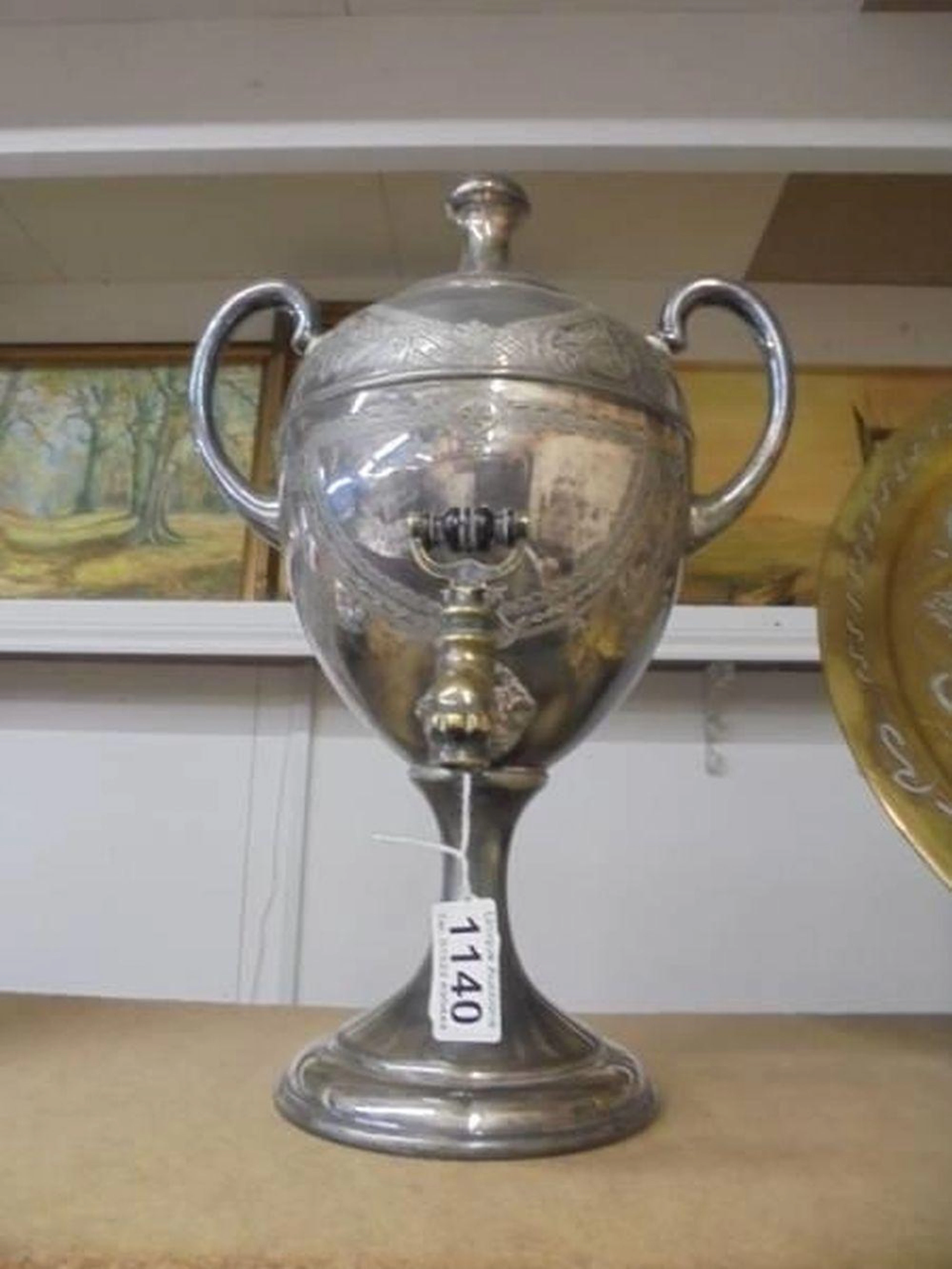 A Victorian silver plate samovar urn marked Fattorini & Sons, Bradford.