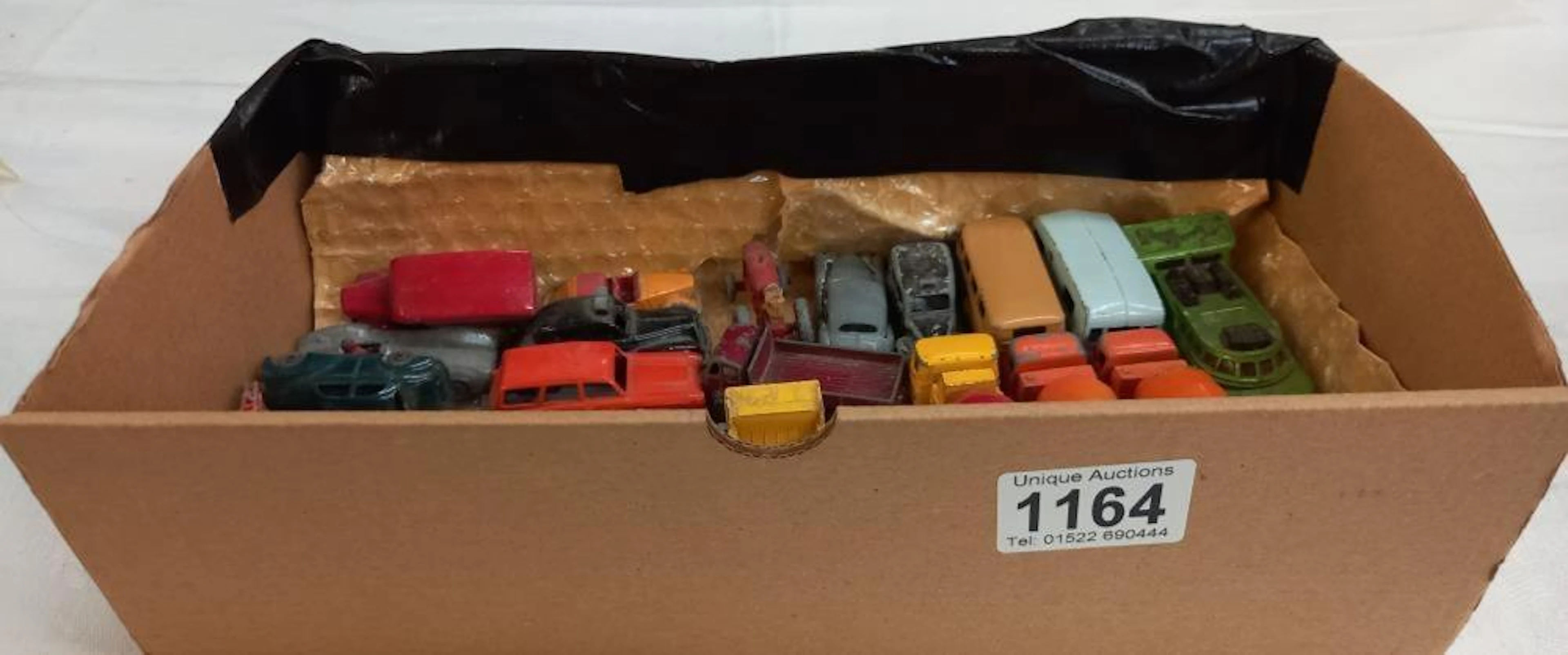 A box of mainly Matchbox/Lesney diecast including Budgie, Morstone etc