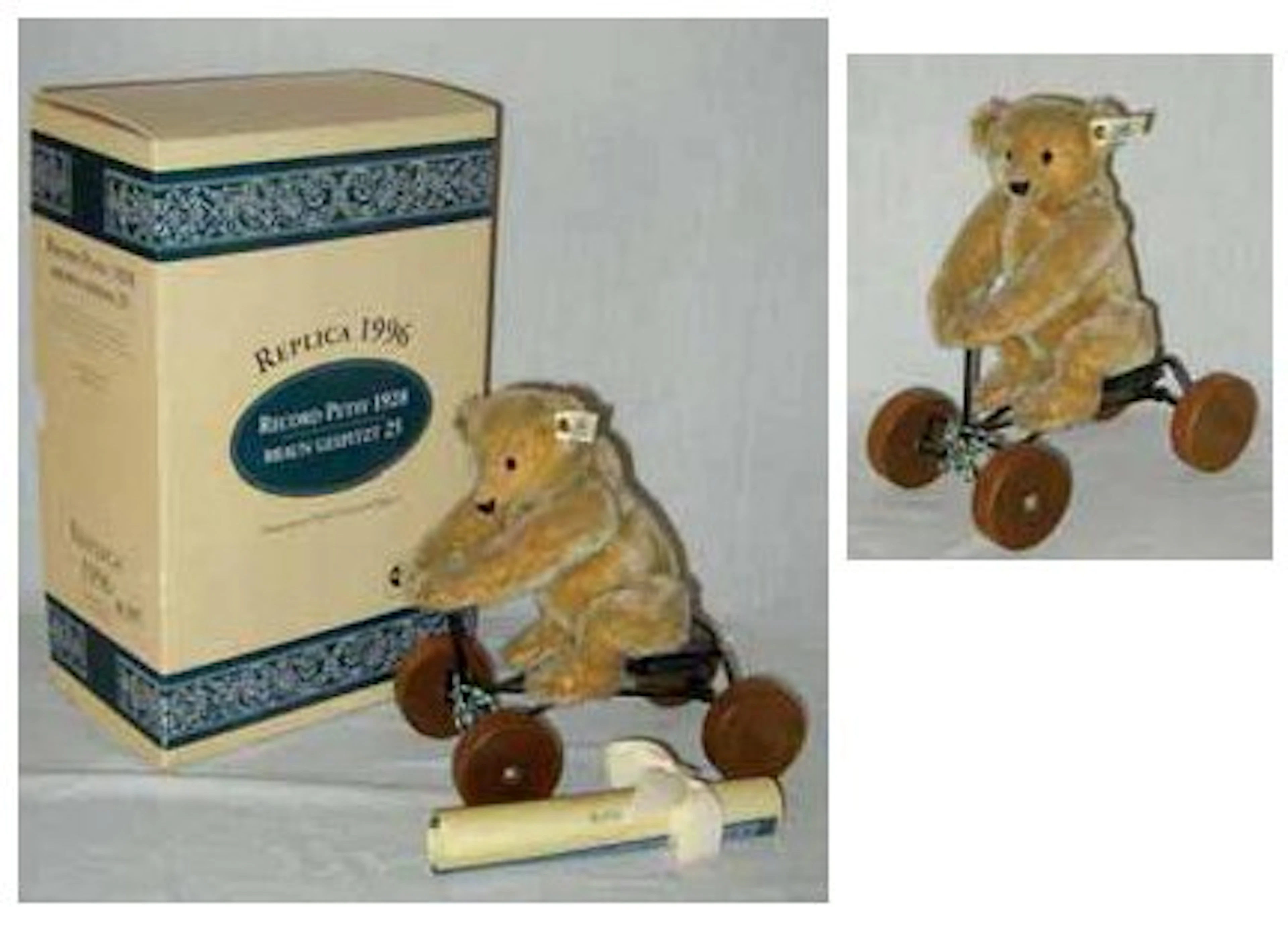 « Record TEDDY » jouet à traîner articulé avec ourson sur un cyclorameur