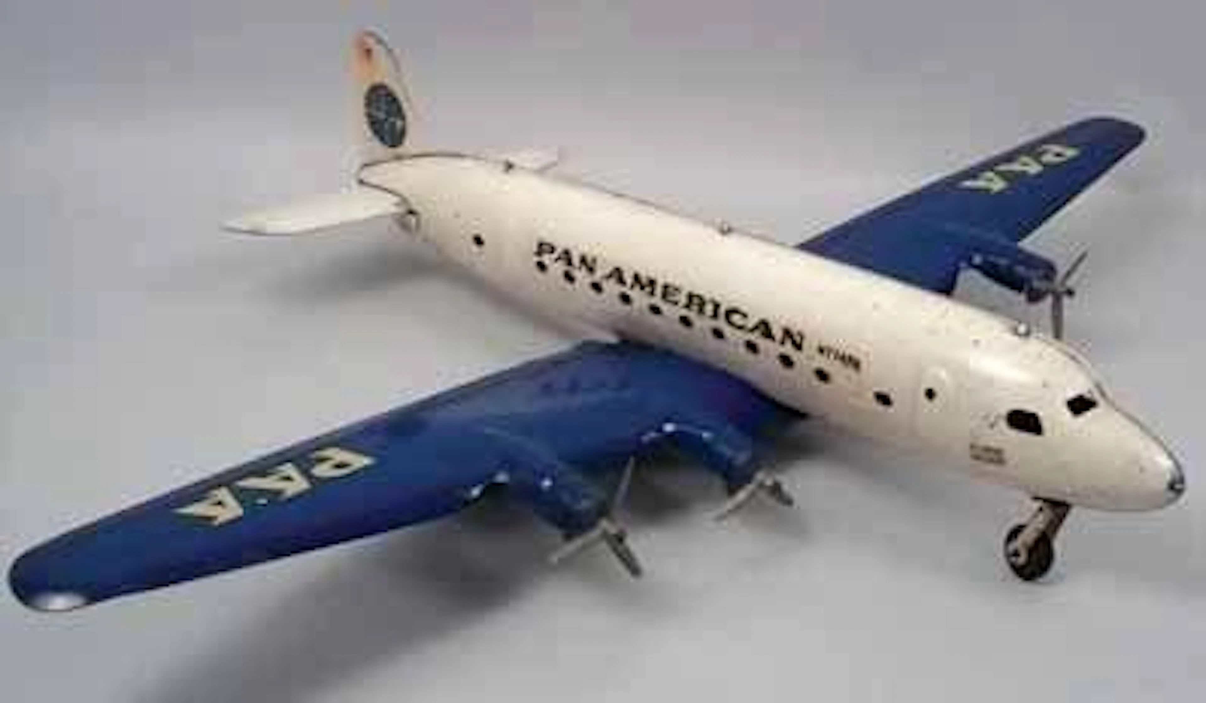 «CLIPPER-METEOR-PAN AMERICAN» (circa 1960) jouet à traîner en...