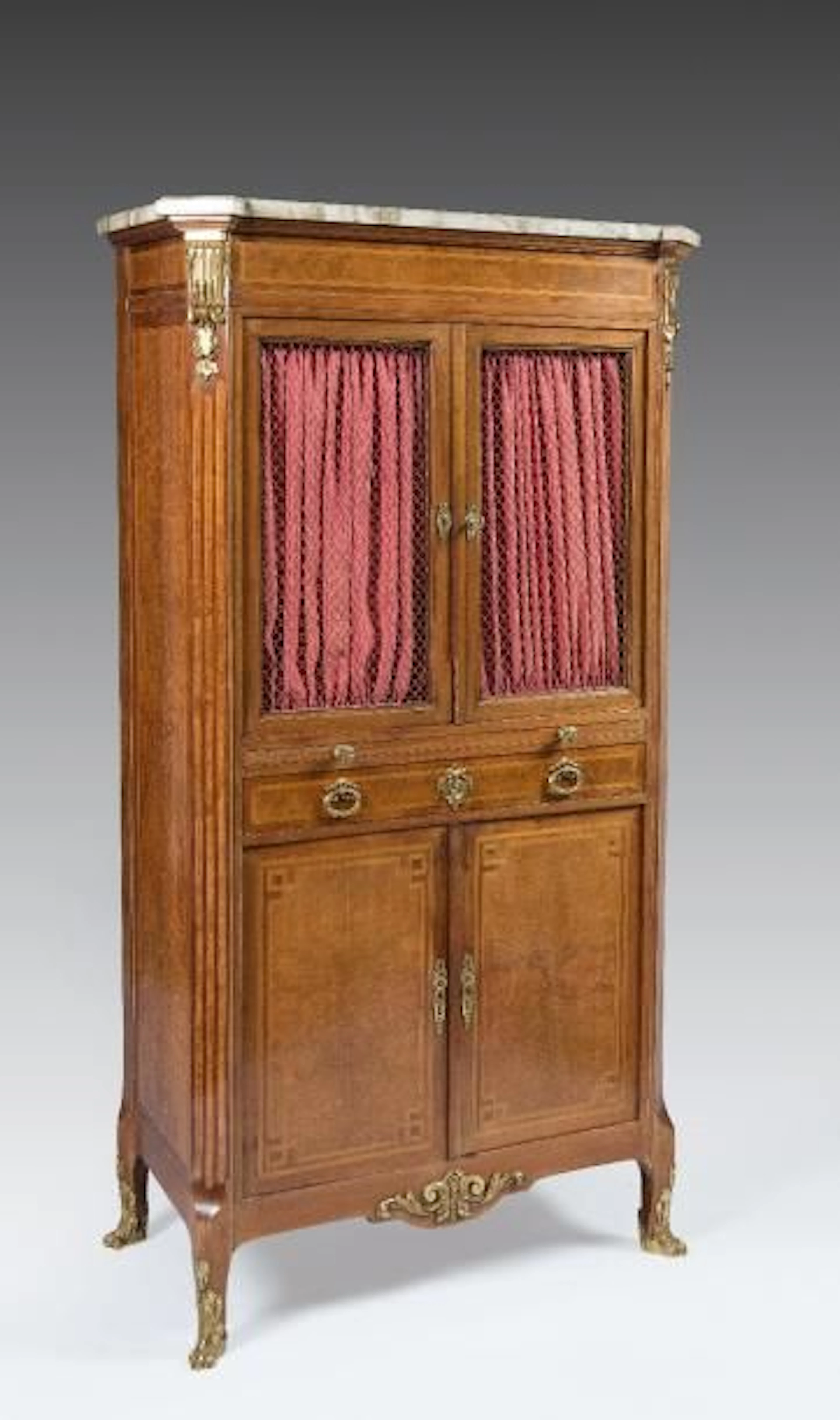 Meuble en bois de placage et marqueterie... - Lot 267 - Varenne Enchères