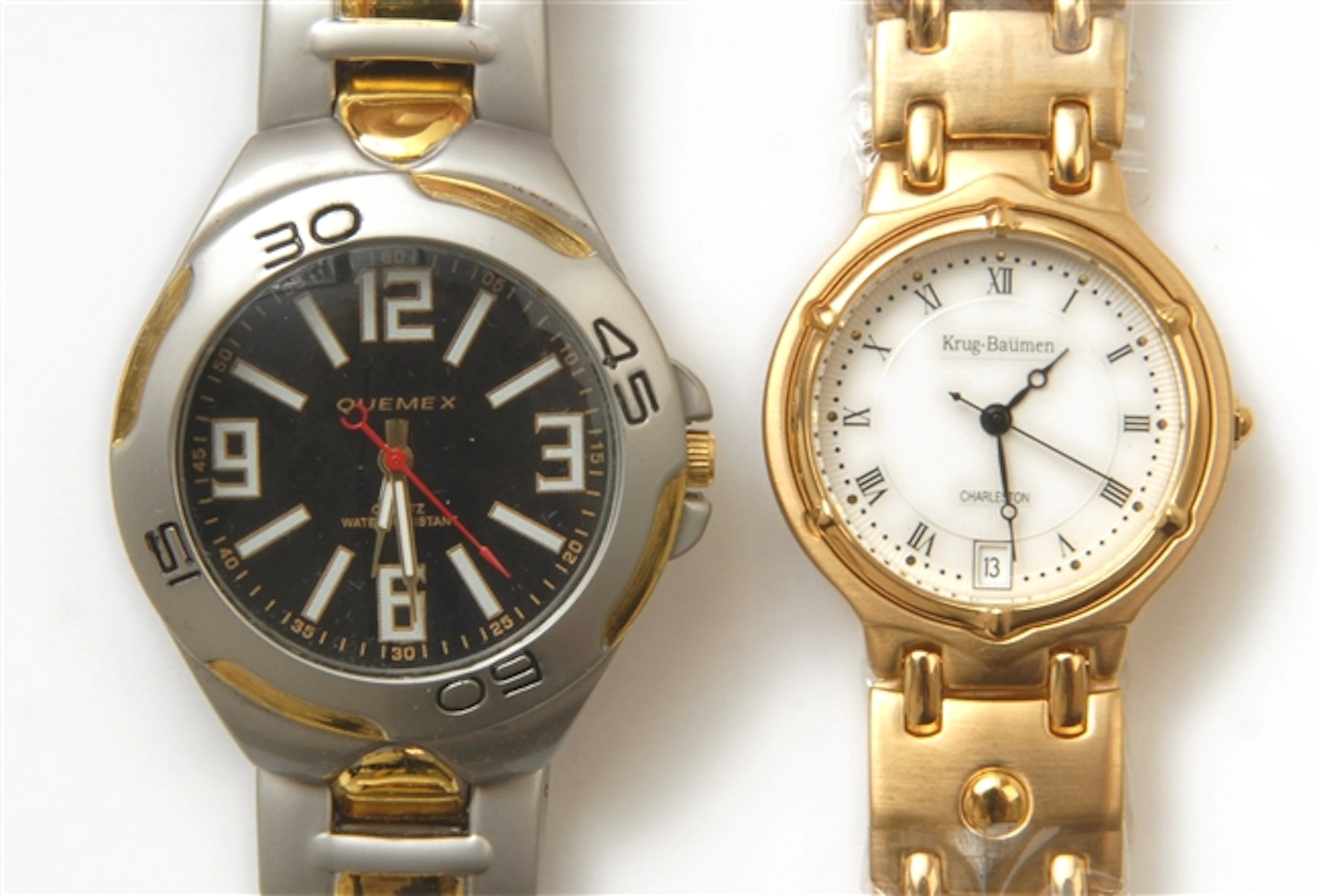 Quemex quarts wrist watch, fitted to a stainless