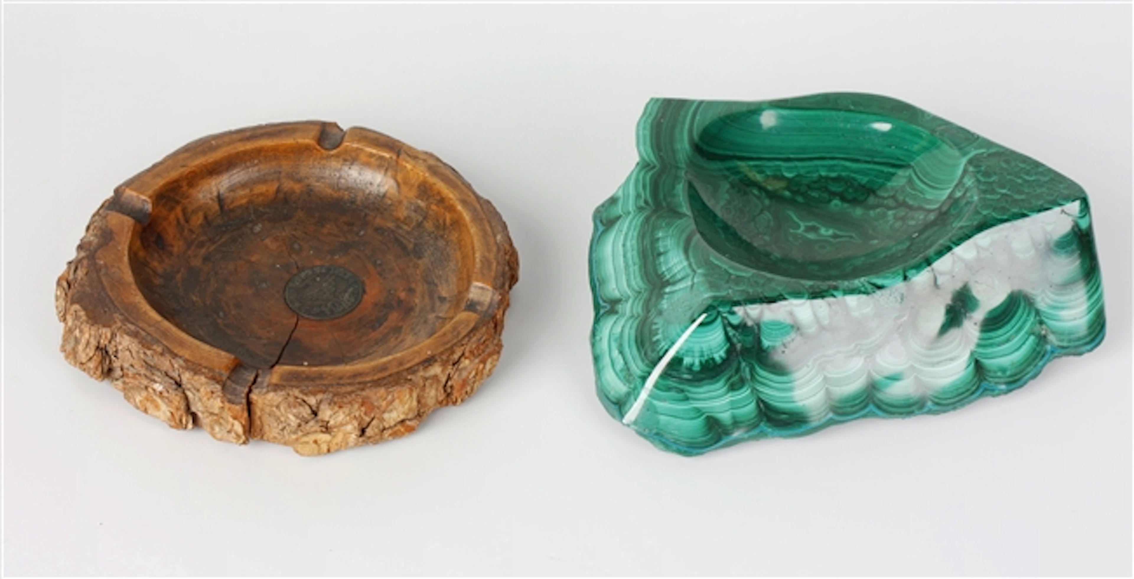 A malachite ashtray