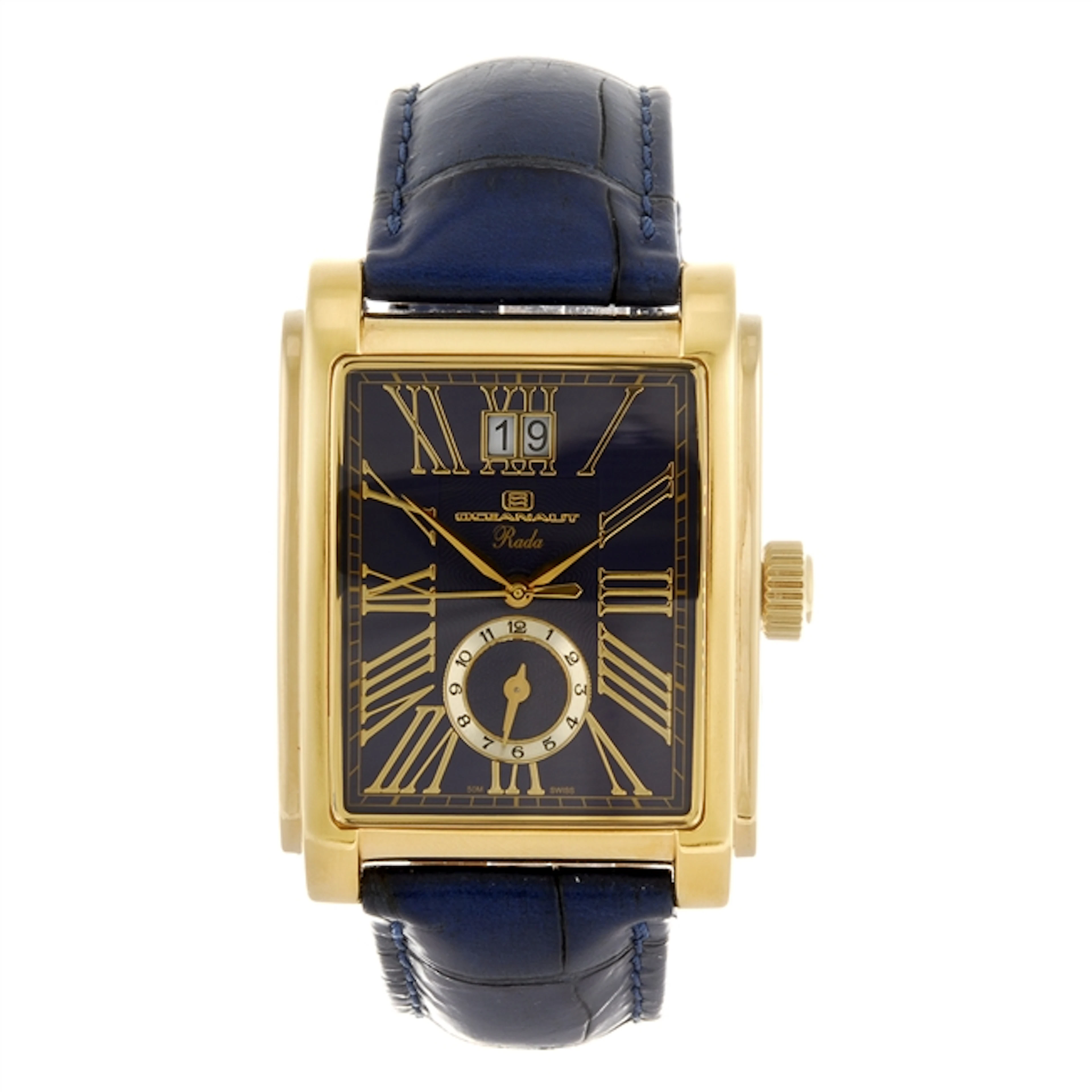 A gold plated quartz gentleman's Oceanaut Rada wrist watch.