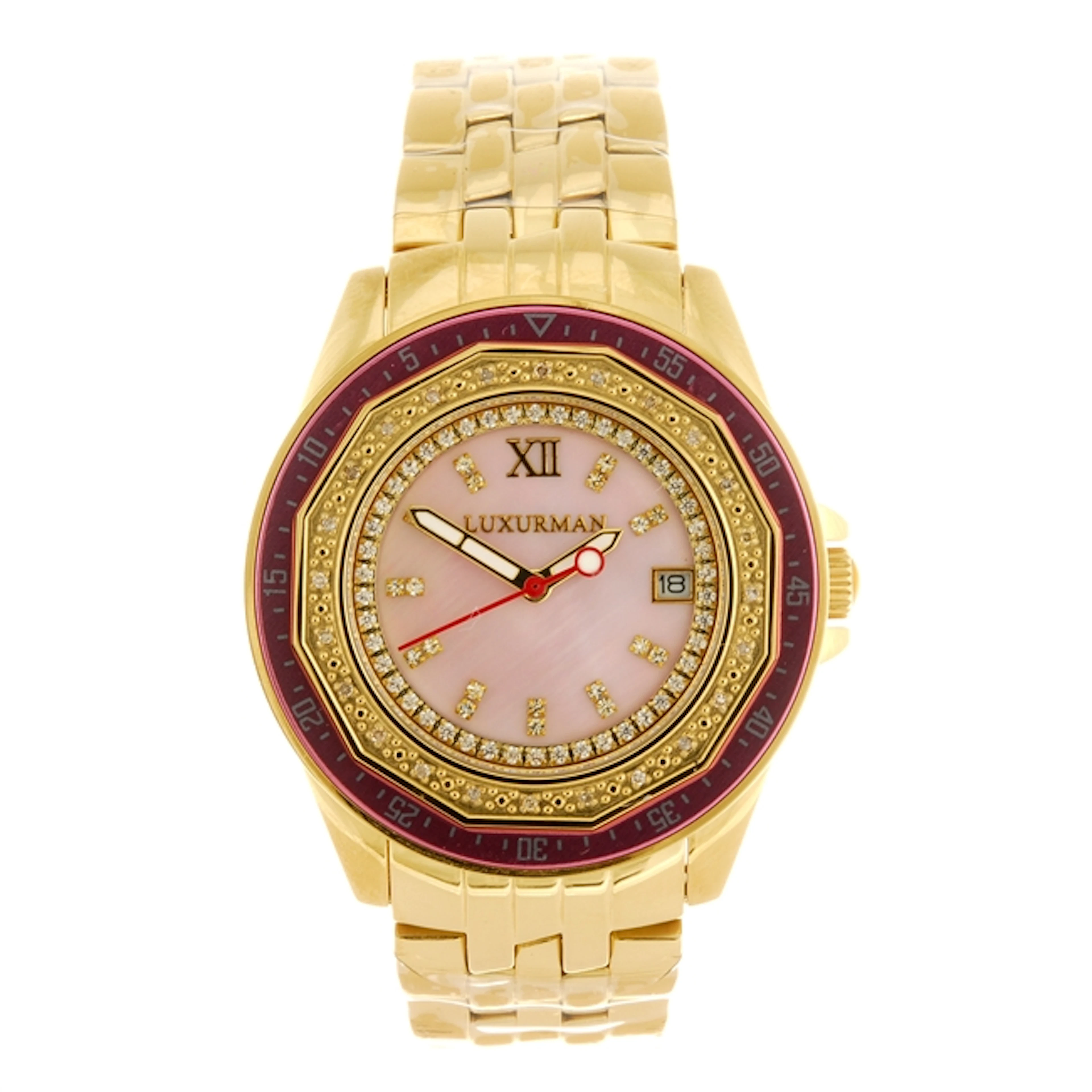 A pair of lady's Luxurman bracelet watches.