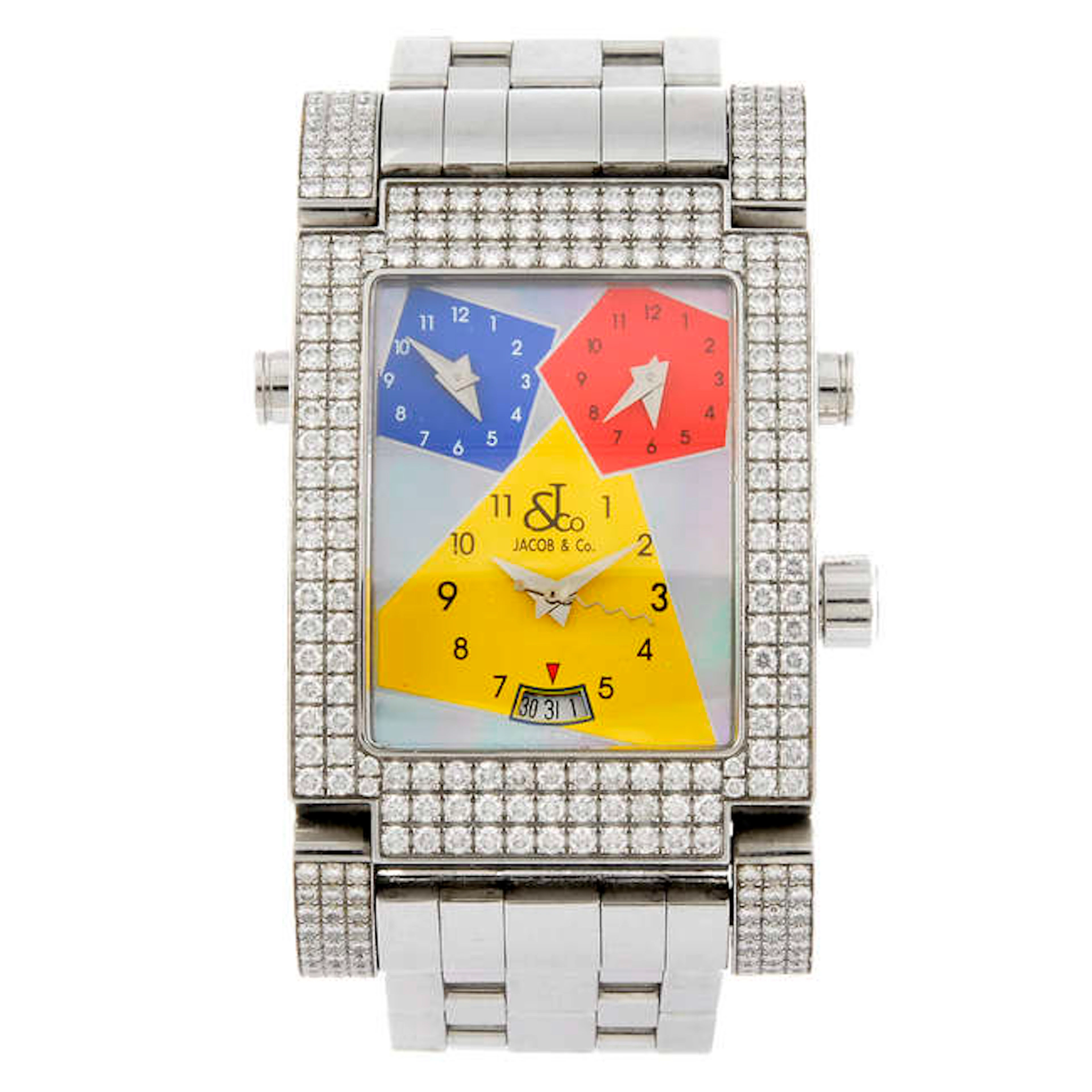JACOB & CO - a Three Time Zone Capri bracelet watch.