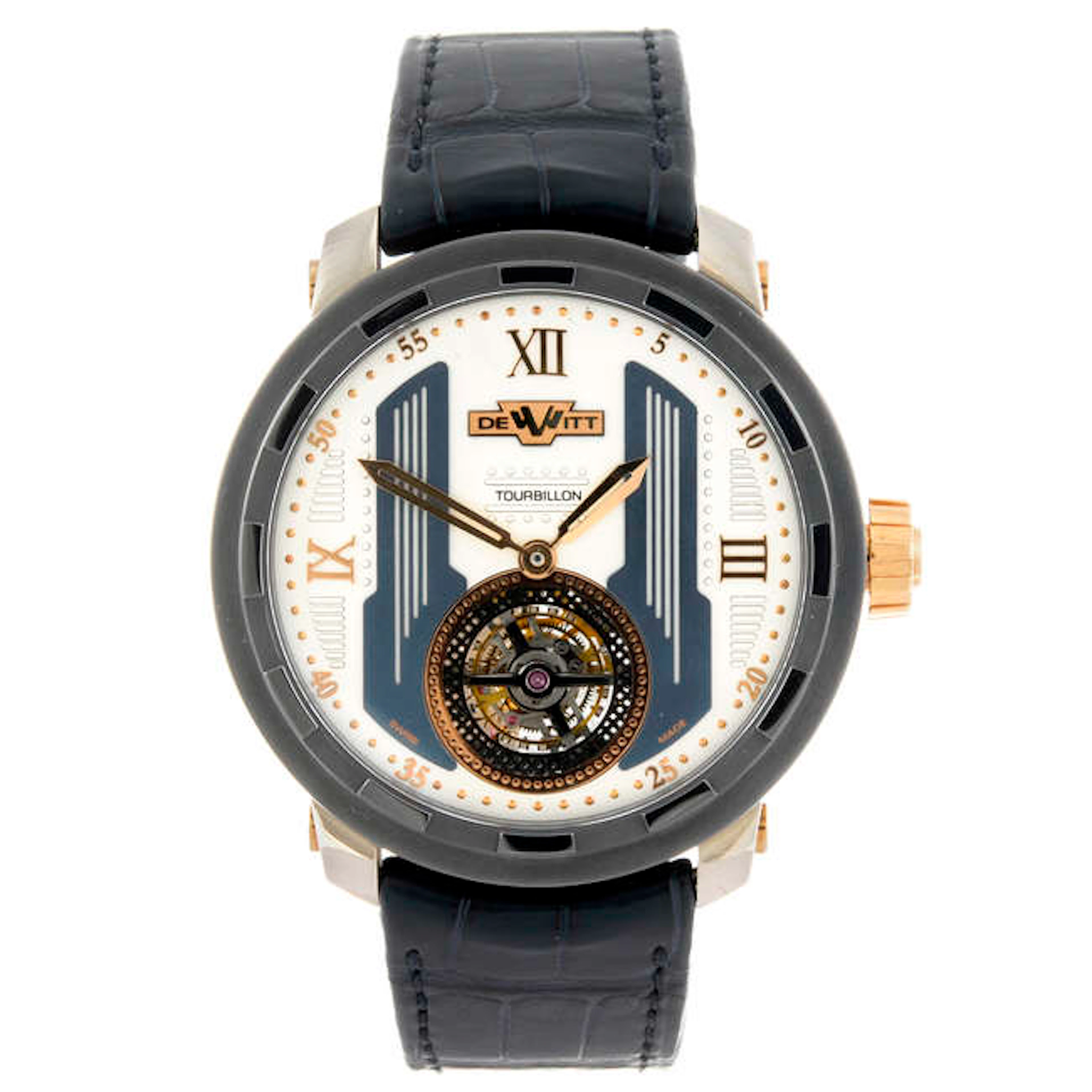 DEWITT - a gentleman's bi-metal Twenty 8 Eight tourbillon wrist watch.