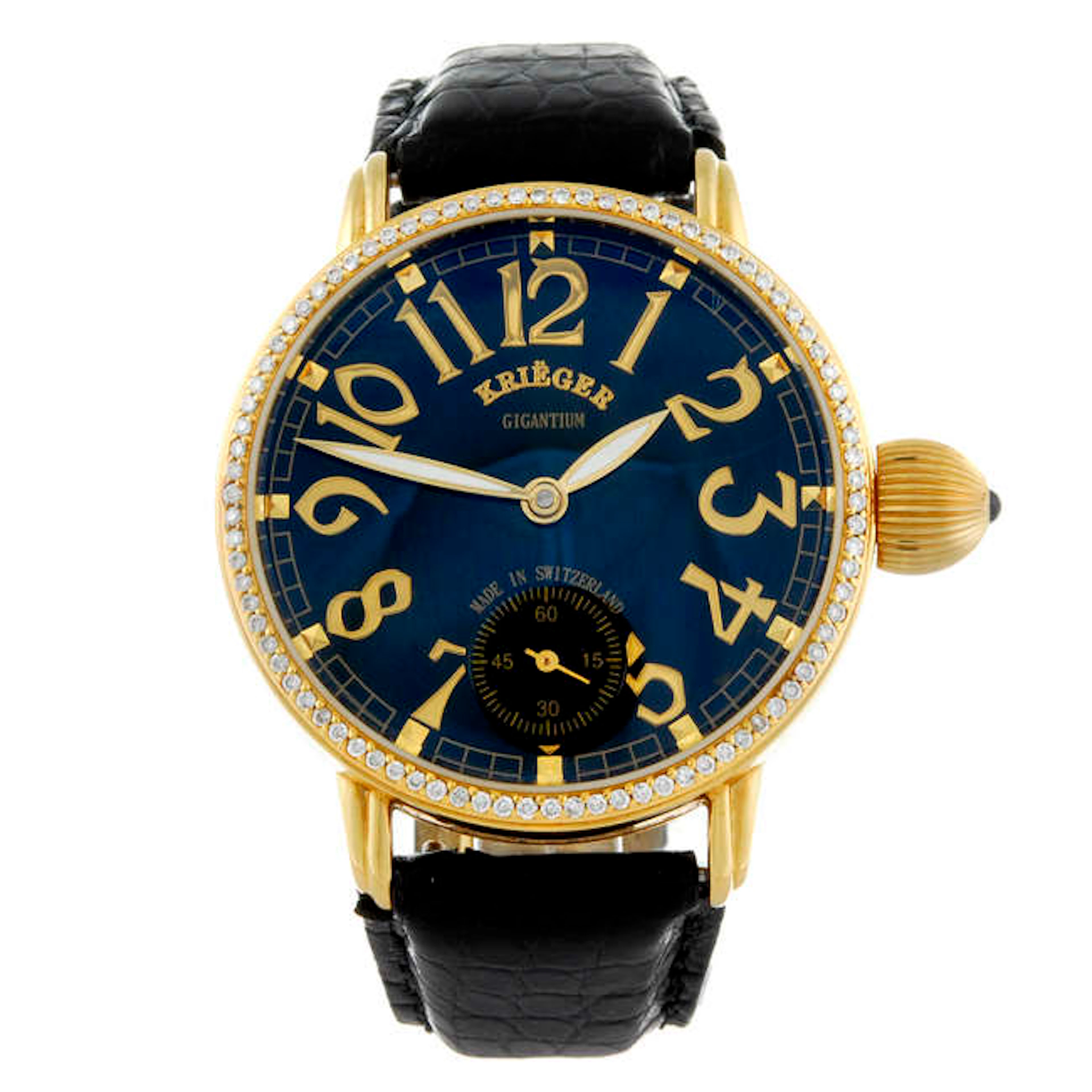 KRIEGER - a limited edition gentleman's yellow metal Gigantium wrist watch.