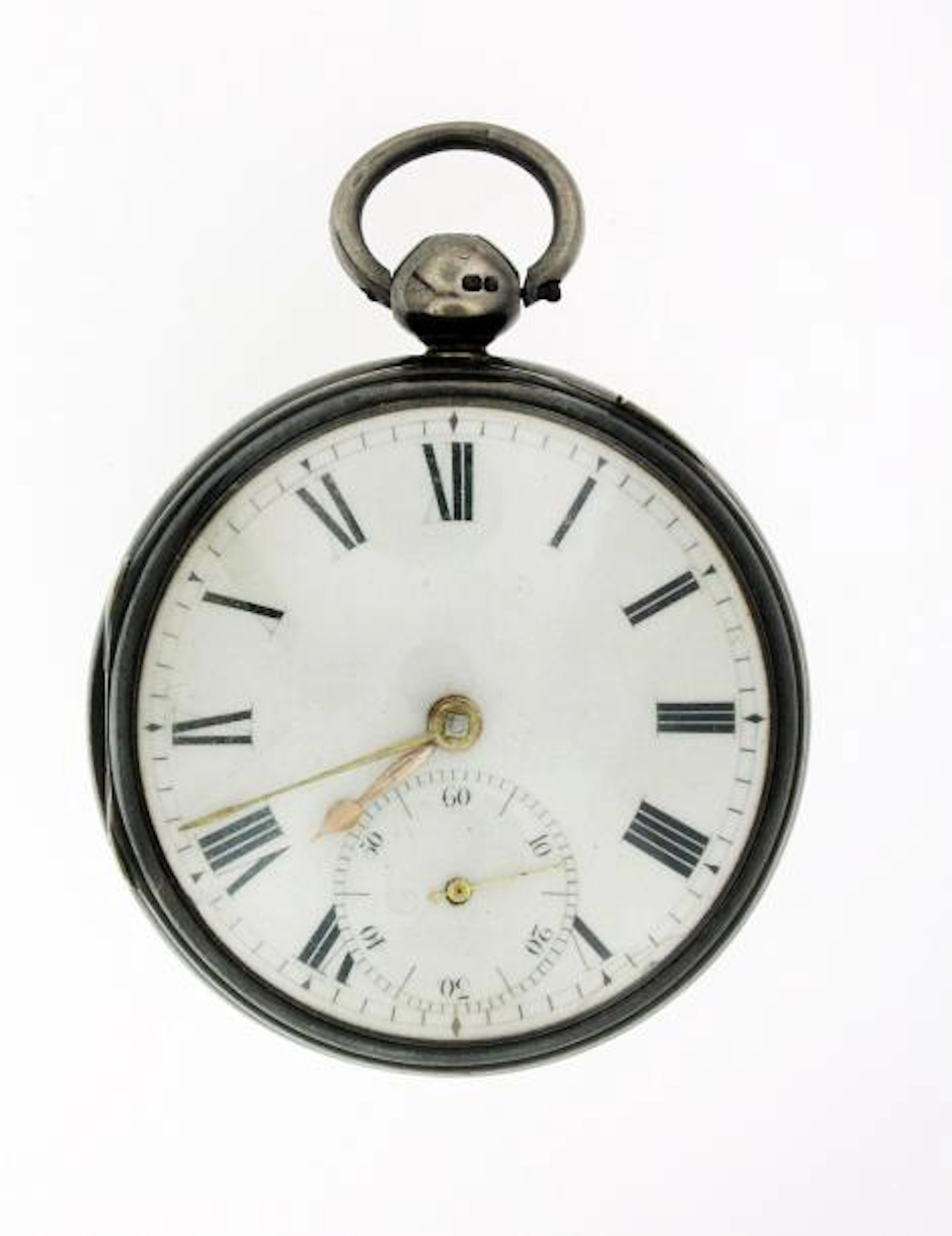 Montre à ancre de côté en argent signé "Moss London N° 4156 Patent'