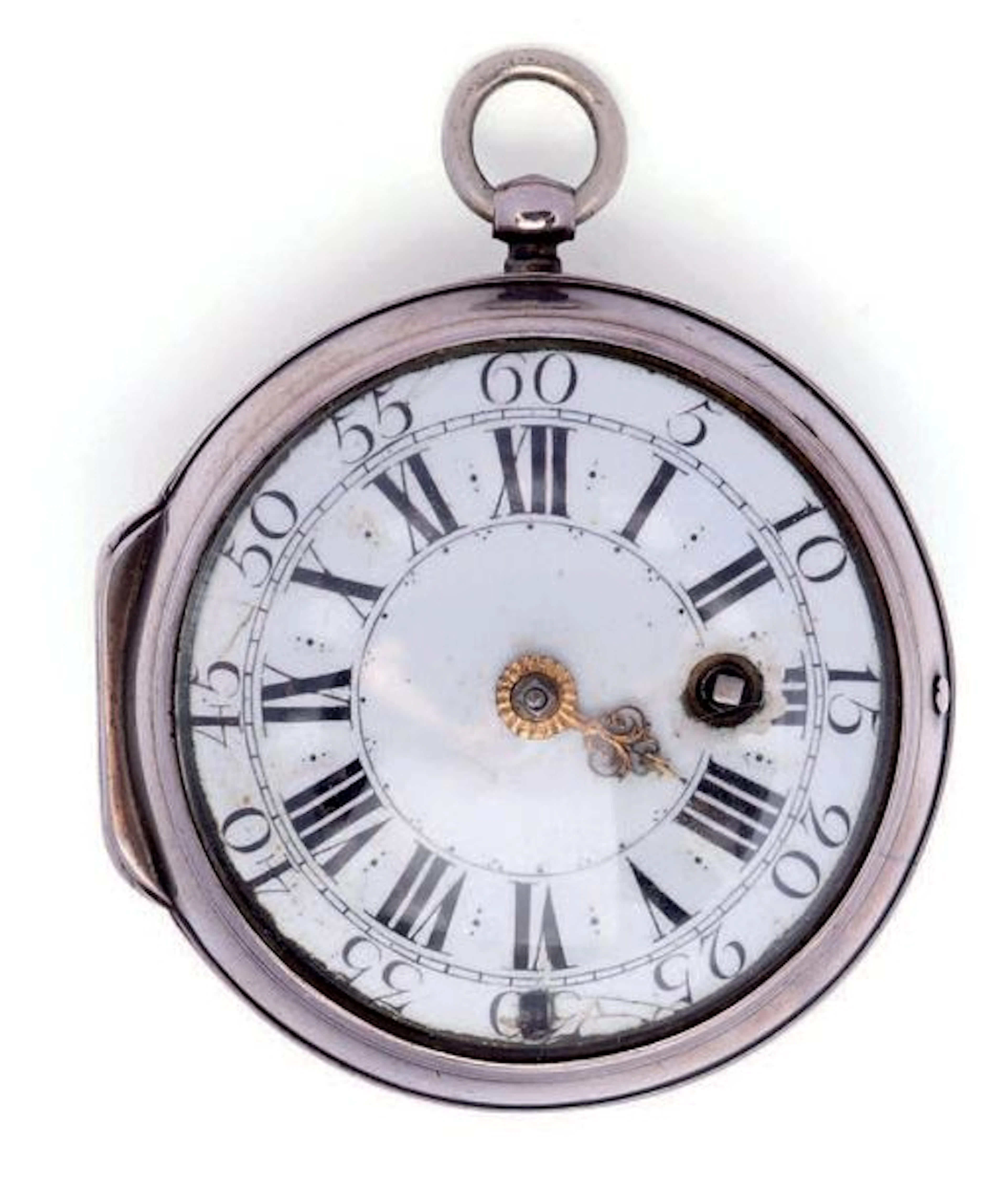 Montre à verge en argent signée 'Burette…