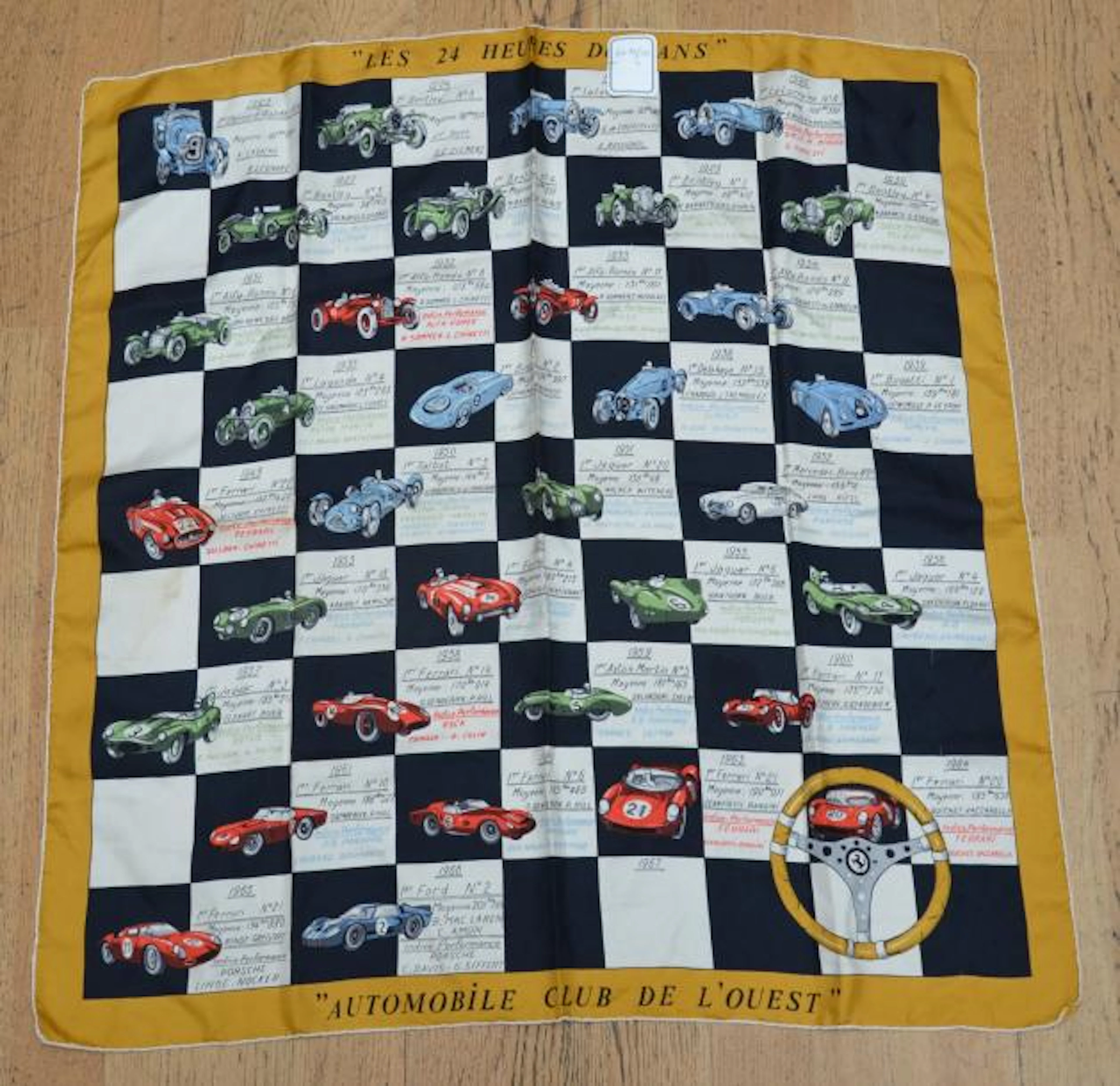ANONYME: Foulard en soie:" Les 24 heures…