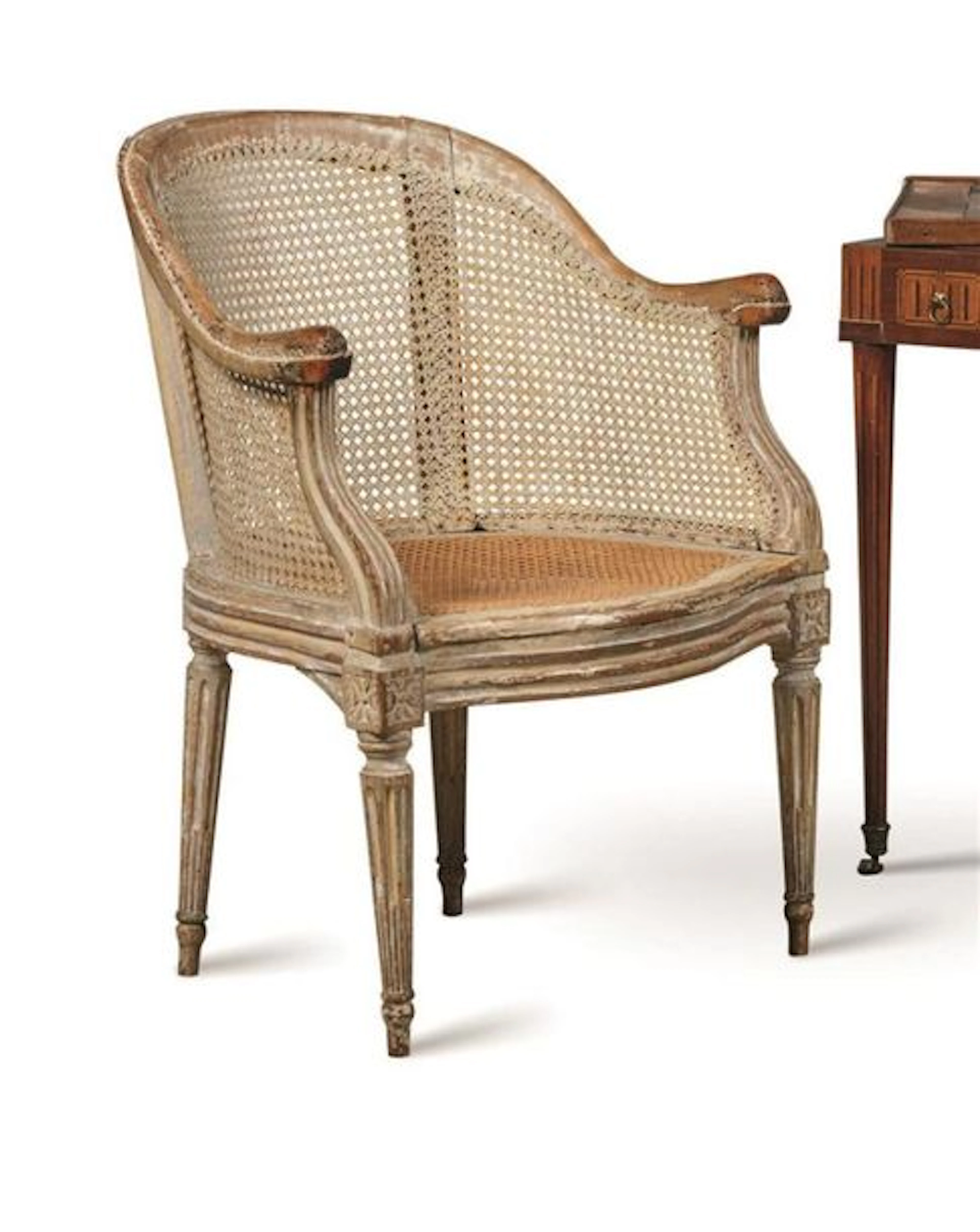 FAUTEUIL DE BUREAU en hêtre mouluré et sculpté…