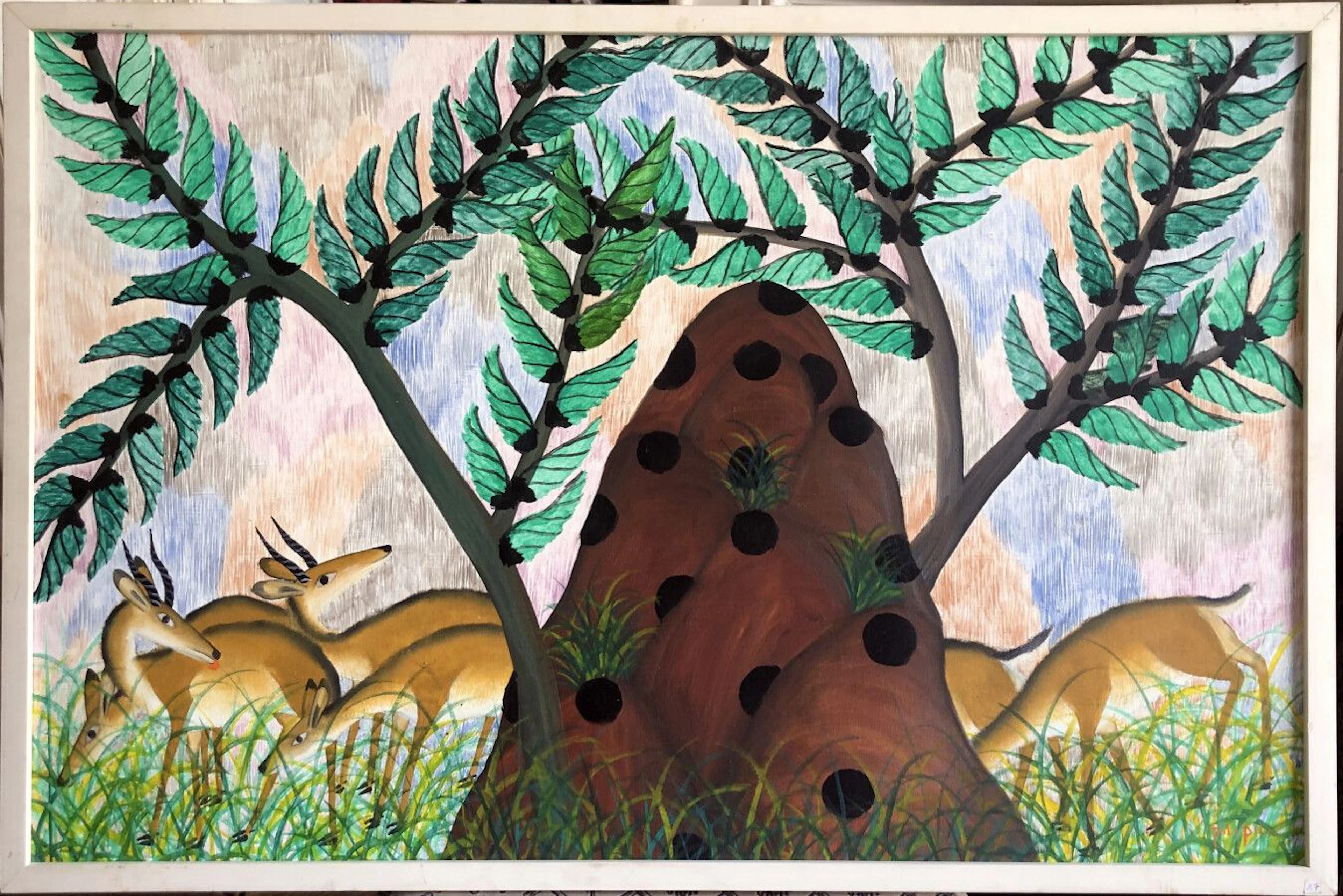 Pilipili Mulongoy (vers 1914-2007) Gazelles... - Lot 8 - Eve